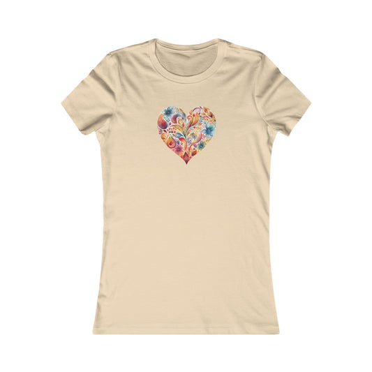 Watercolor Heart Fitted Tee 002