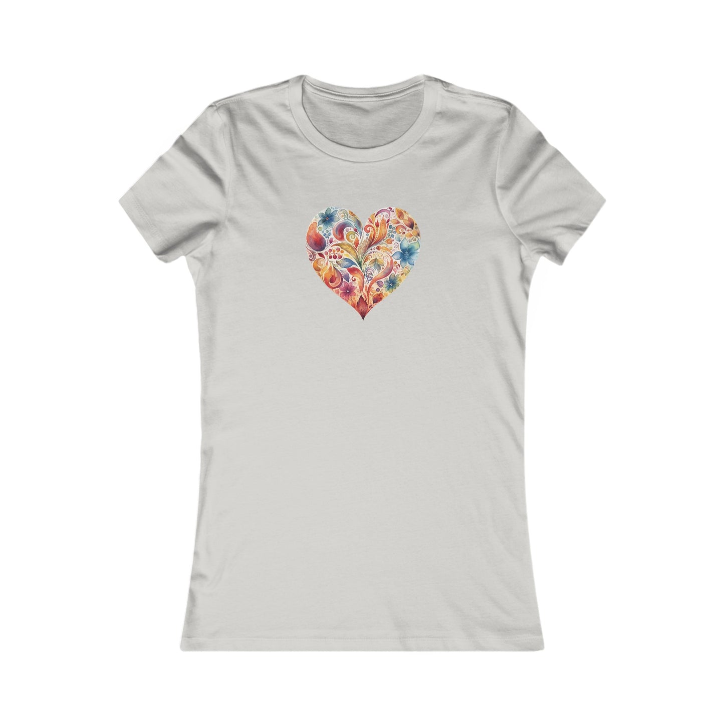 Watercolor Heart Fitted Tee 002
