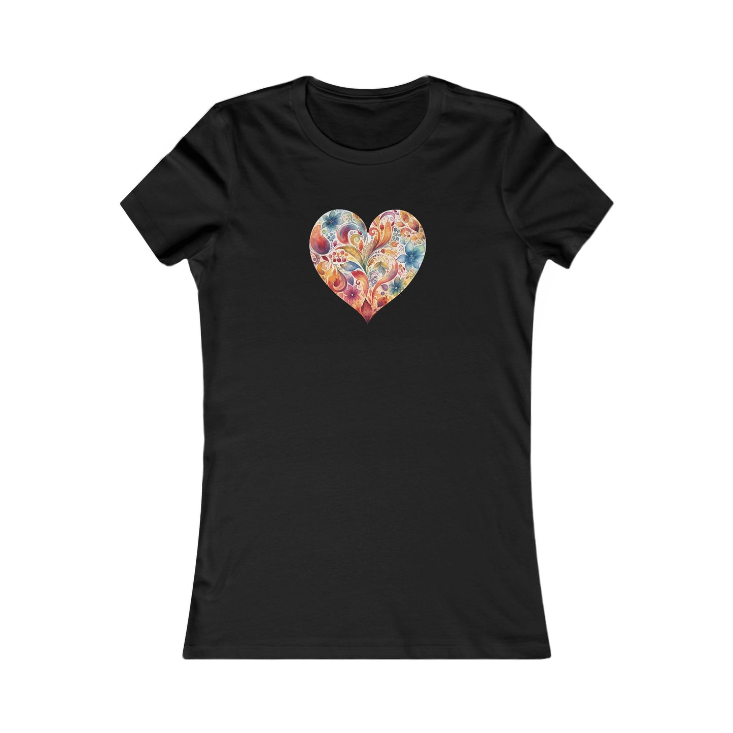 Watercolor Heart Fitted Tee 002