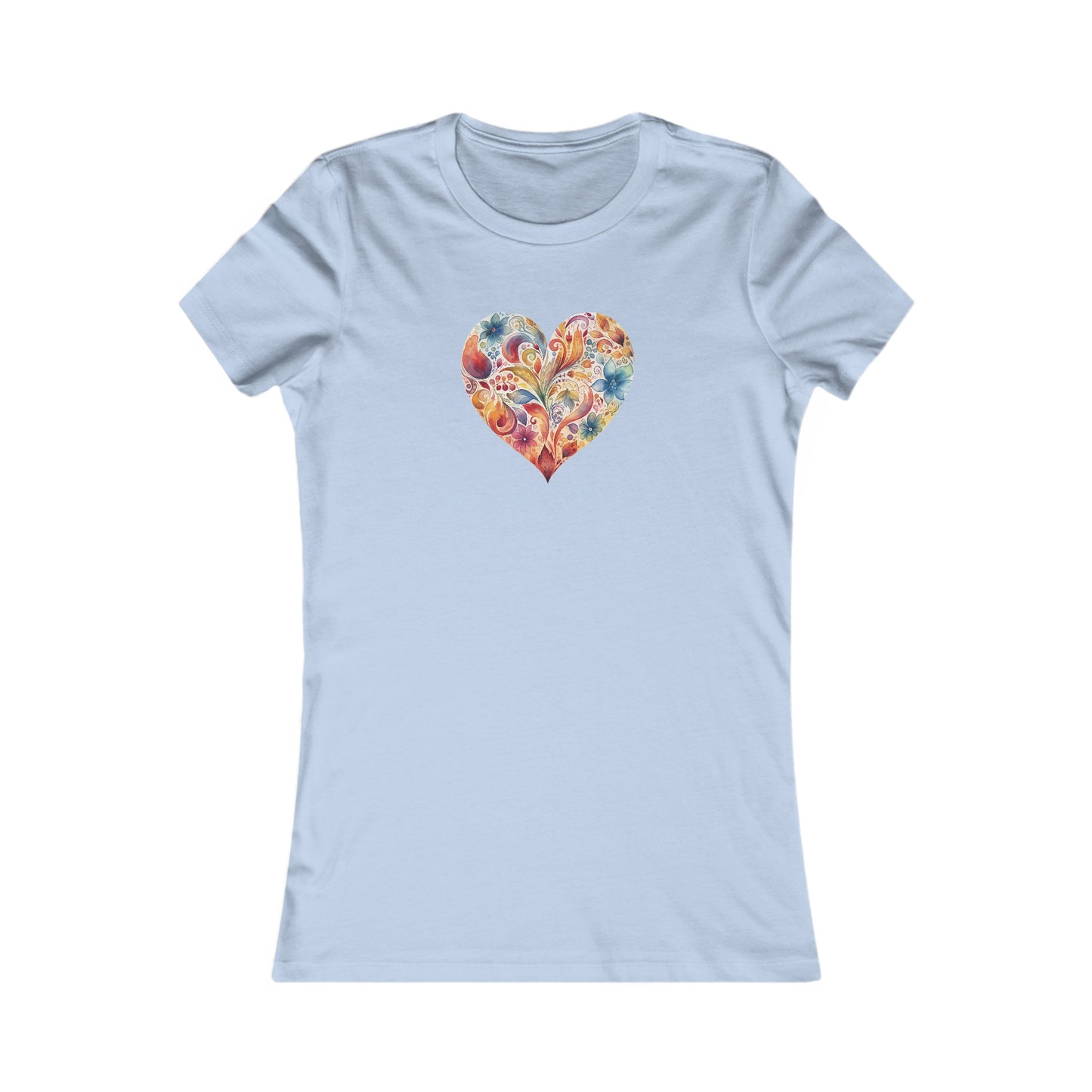 Watercolor Heart Fitted Tee 002