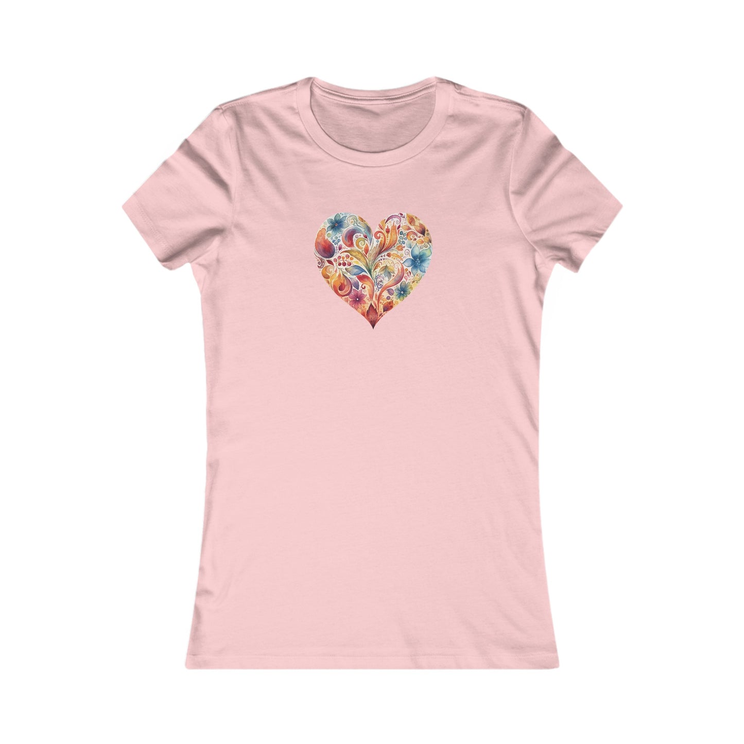 Watercolor Heart Fitted Tee 002