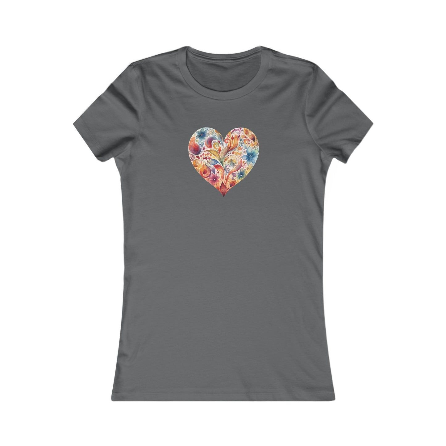 Watercolor Heart Fitted Tee 002