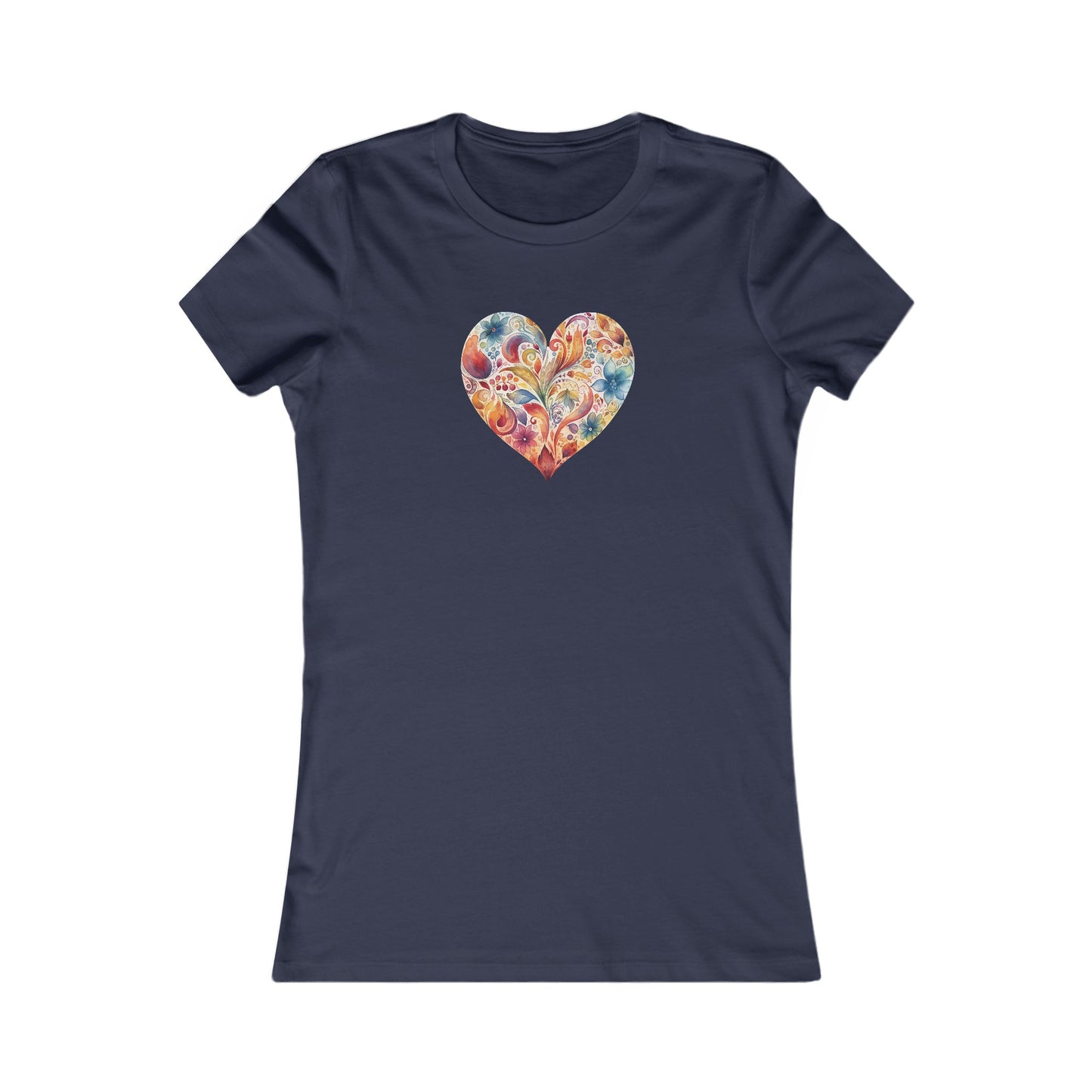 Watercolor Heart Fitted Tee 002