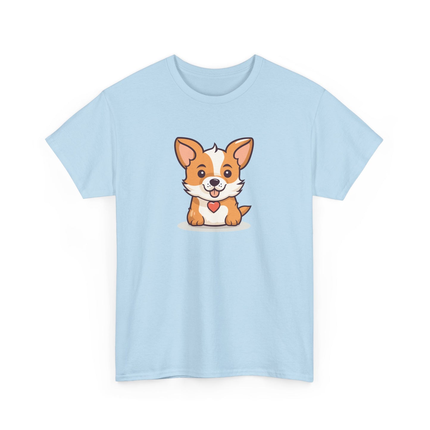 Cute Dog with Heart Short Sleeve Tee