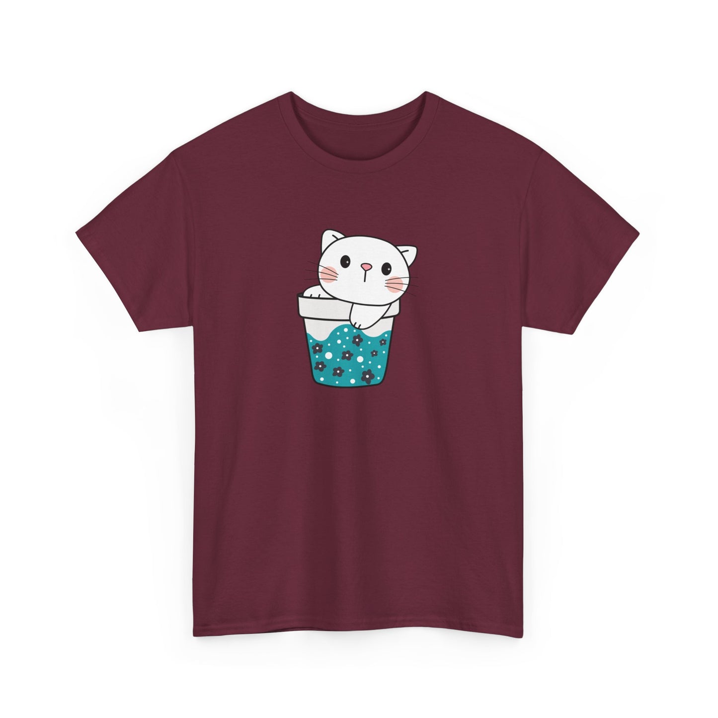 Cute Cat Cup Short Sleeve Tee