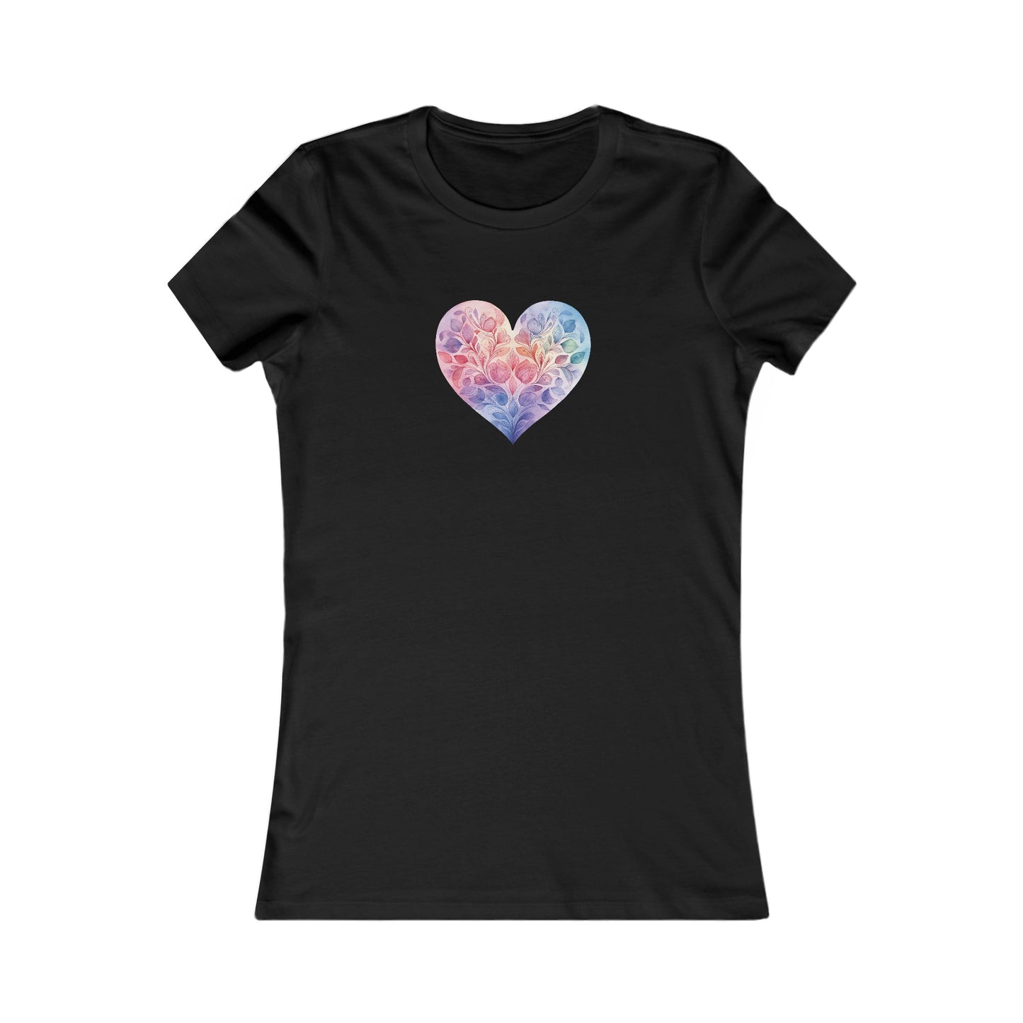 Watercolor Heart Fitted Tee 006