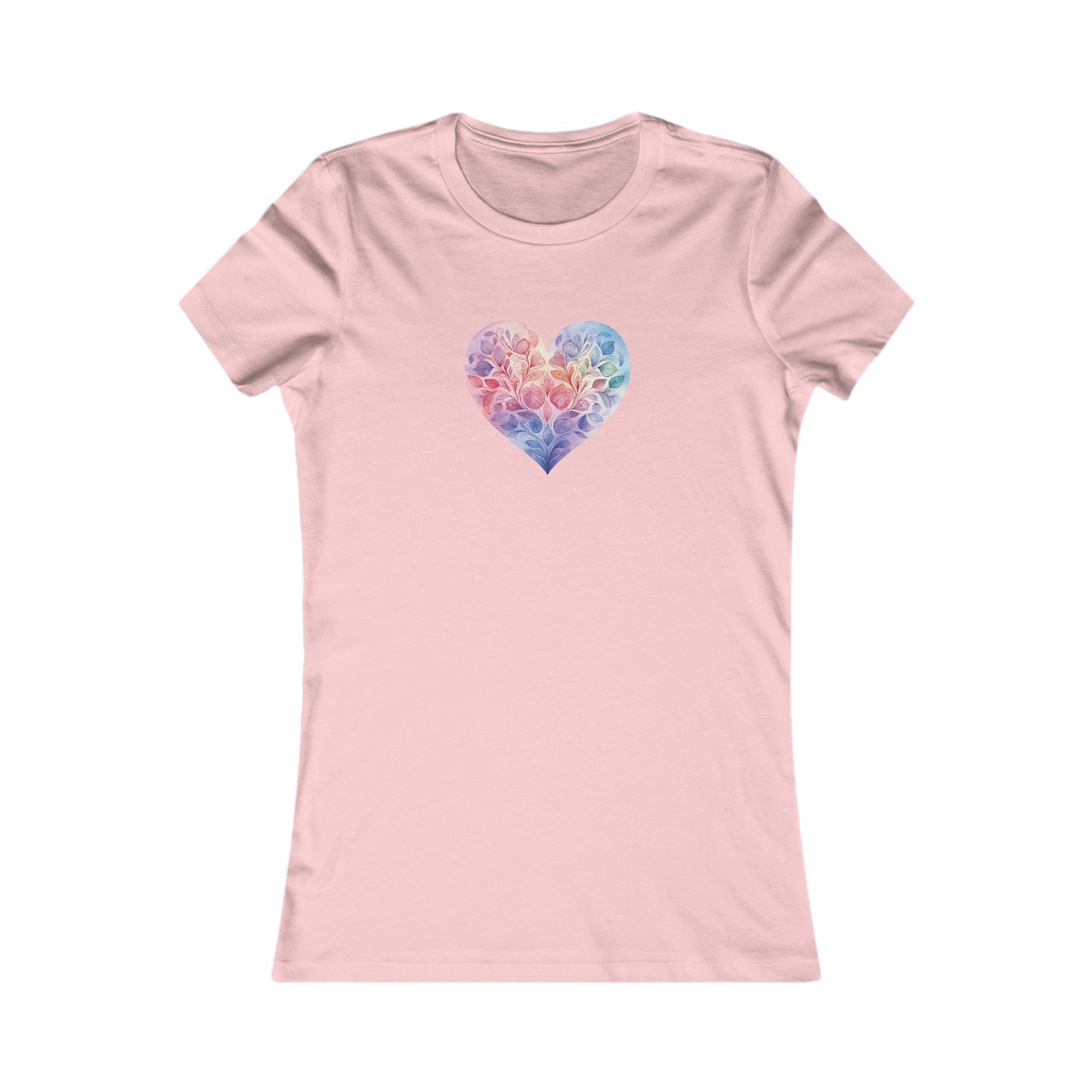 Watercolor Heart Fitted Tee 006