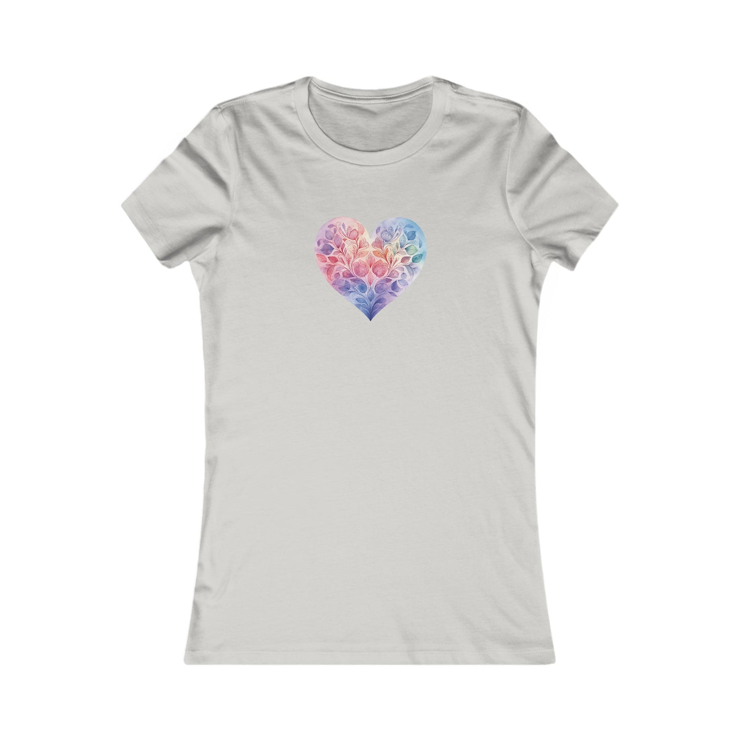 Watercolor Heart Fitted Tee 006