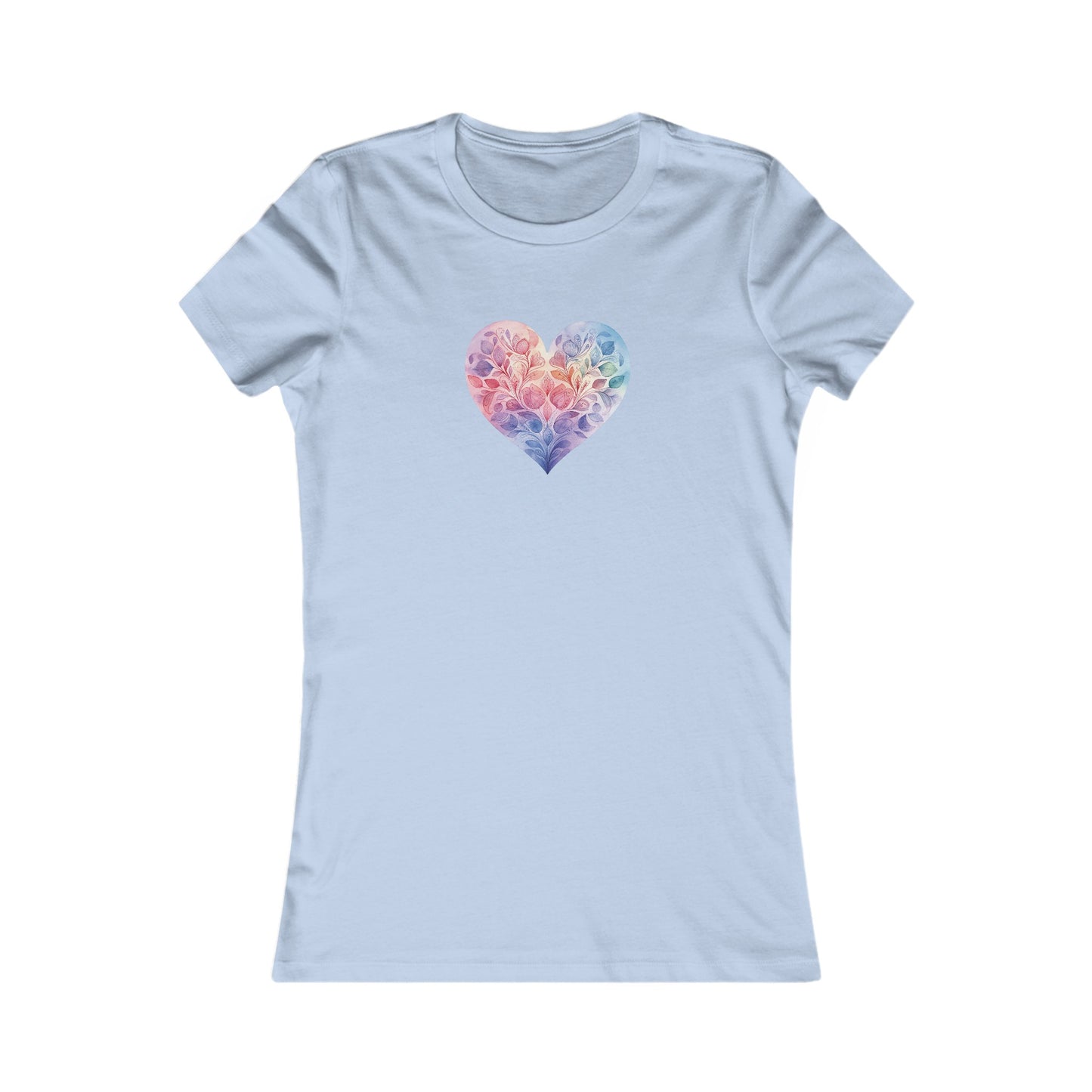 Watercolor Heart Fitted Tee 006