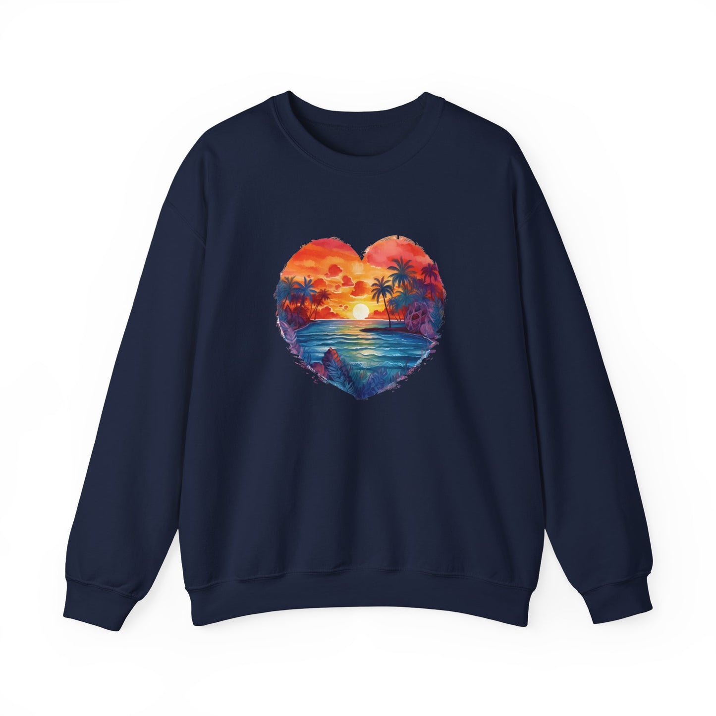 Painted Beach Sunset Heart Sweatshirt