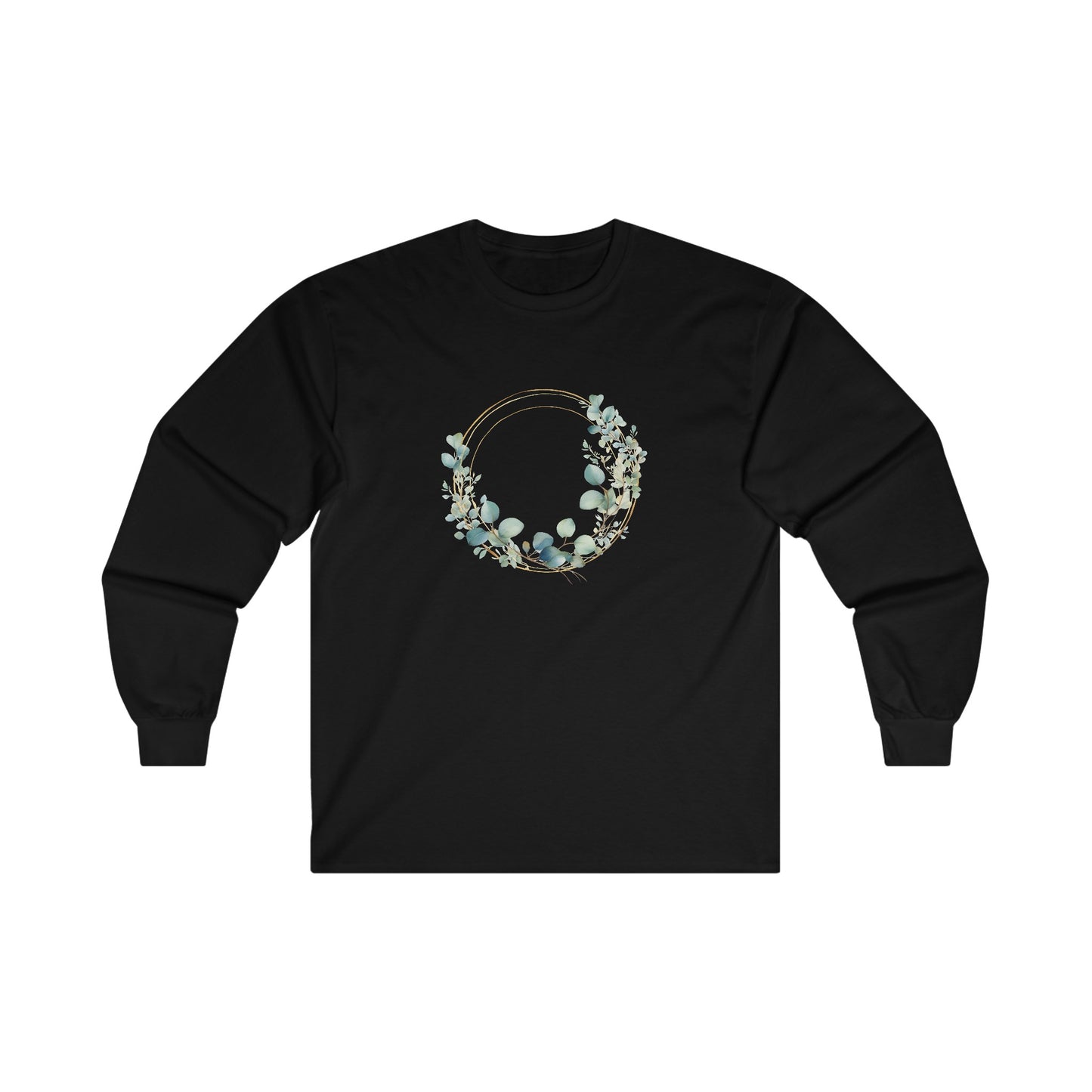 Watercolor Leaf Circle Long Sleeve Tee