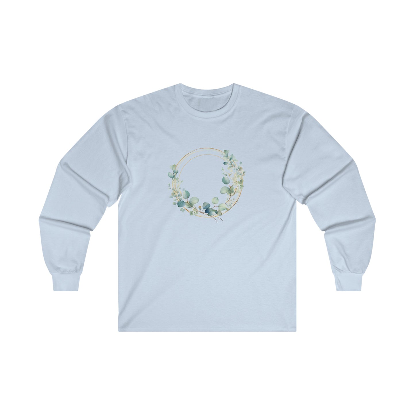 Watercolor Leaf Circle Long Sleeve Tee