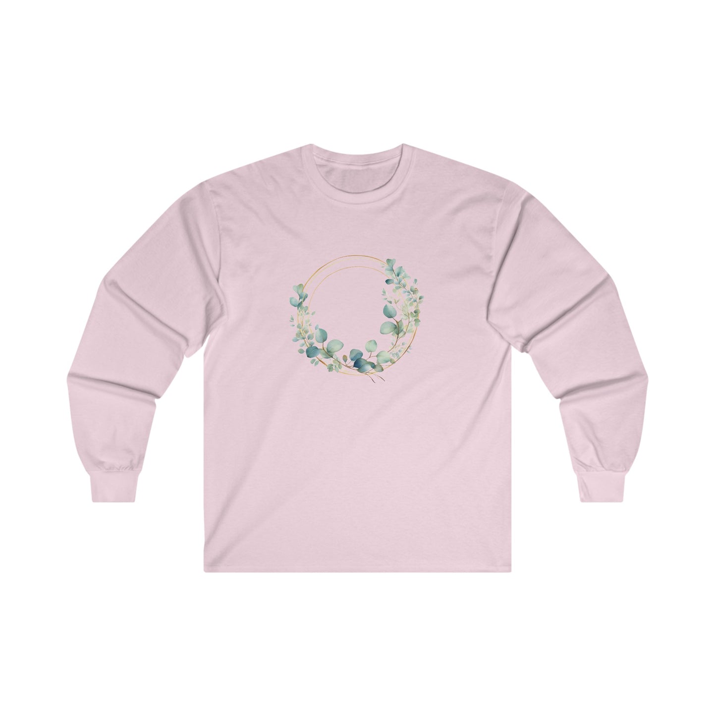 Watercolor Leaf Circle Long Sleeve Tee