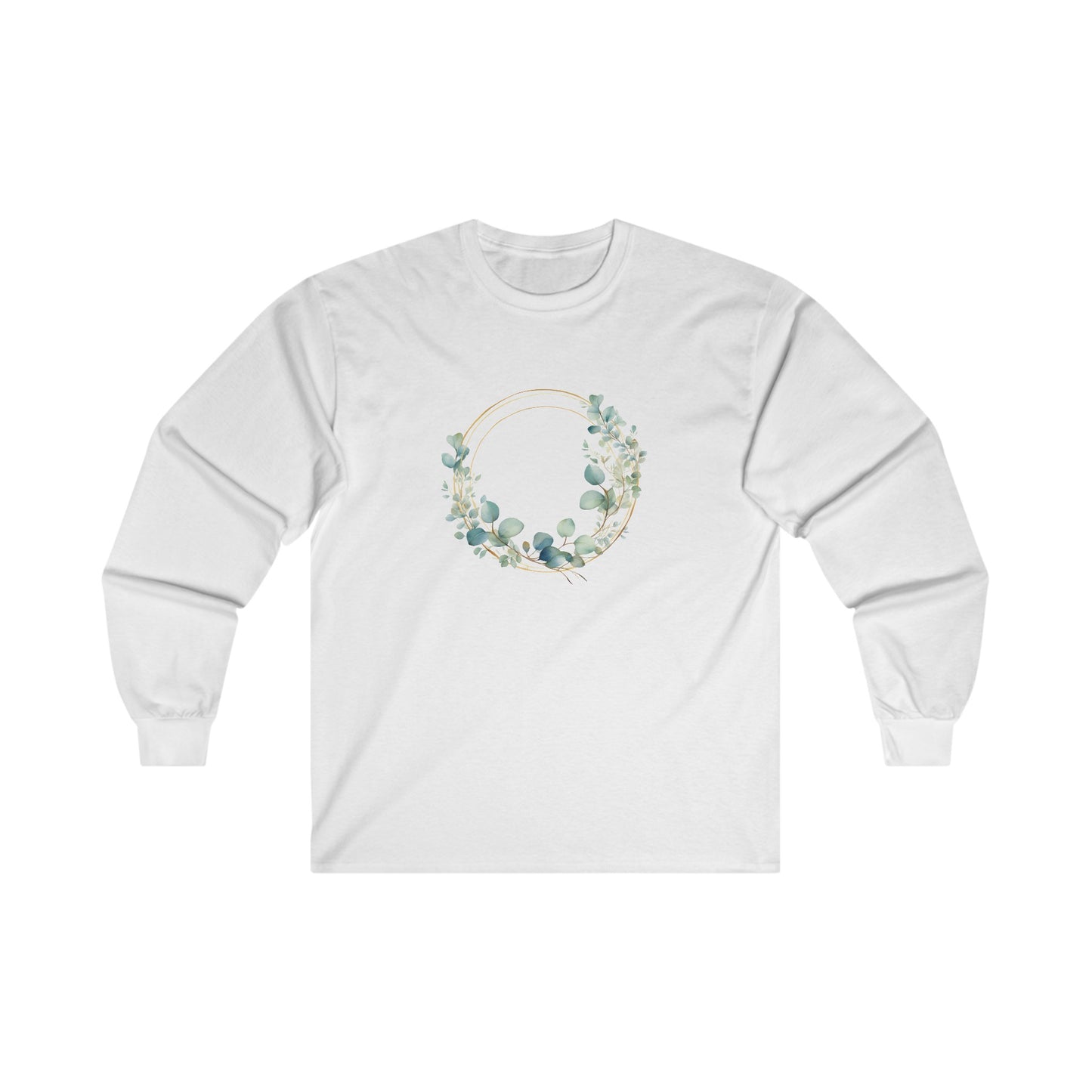 Watercolor Leaf Circle Long Sleeve Tee