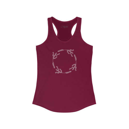 Flower and Leaf Circle Racerback Tank