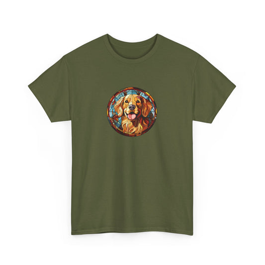 Stained Glass Golden Retriever Short Sleeve Tee