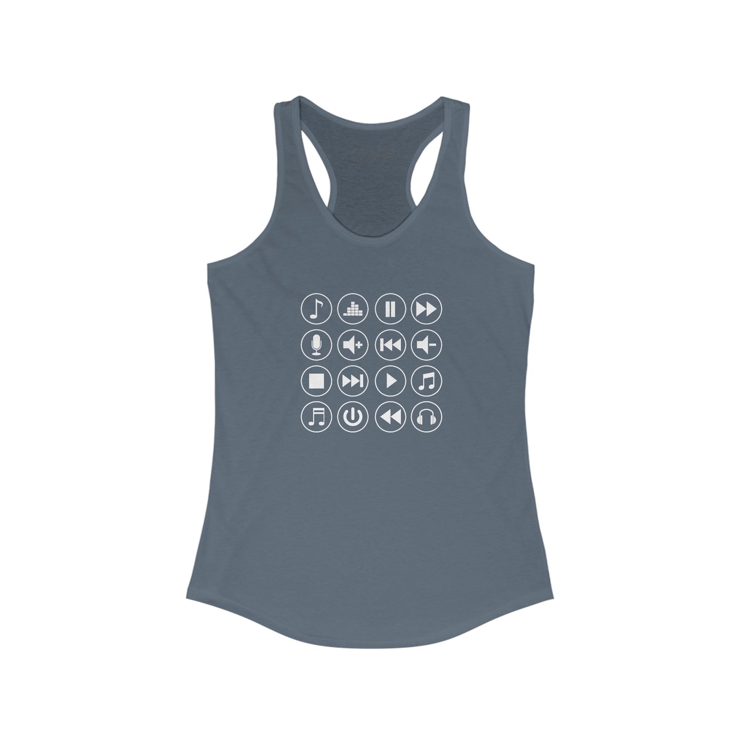 Music Player Symbols Racerback Tank