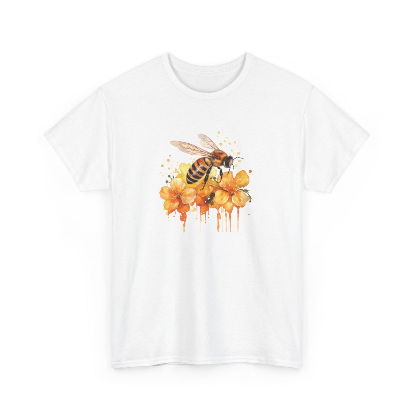 Watercolor Bee and Flowers Short Sleeve Tee