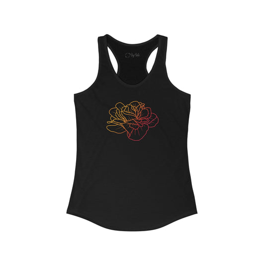 Colorful Rose Outline Racerback Tank