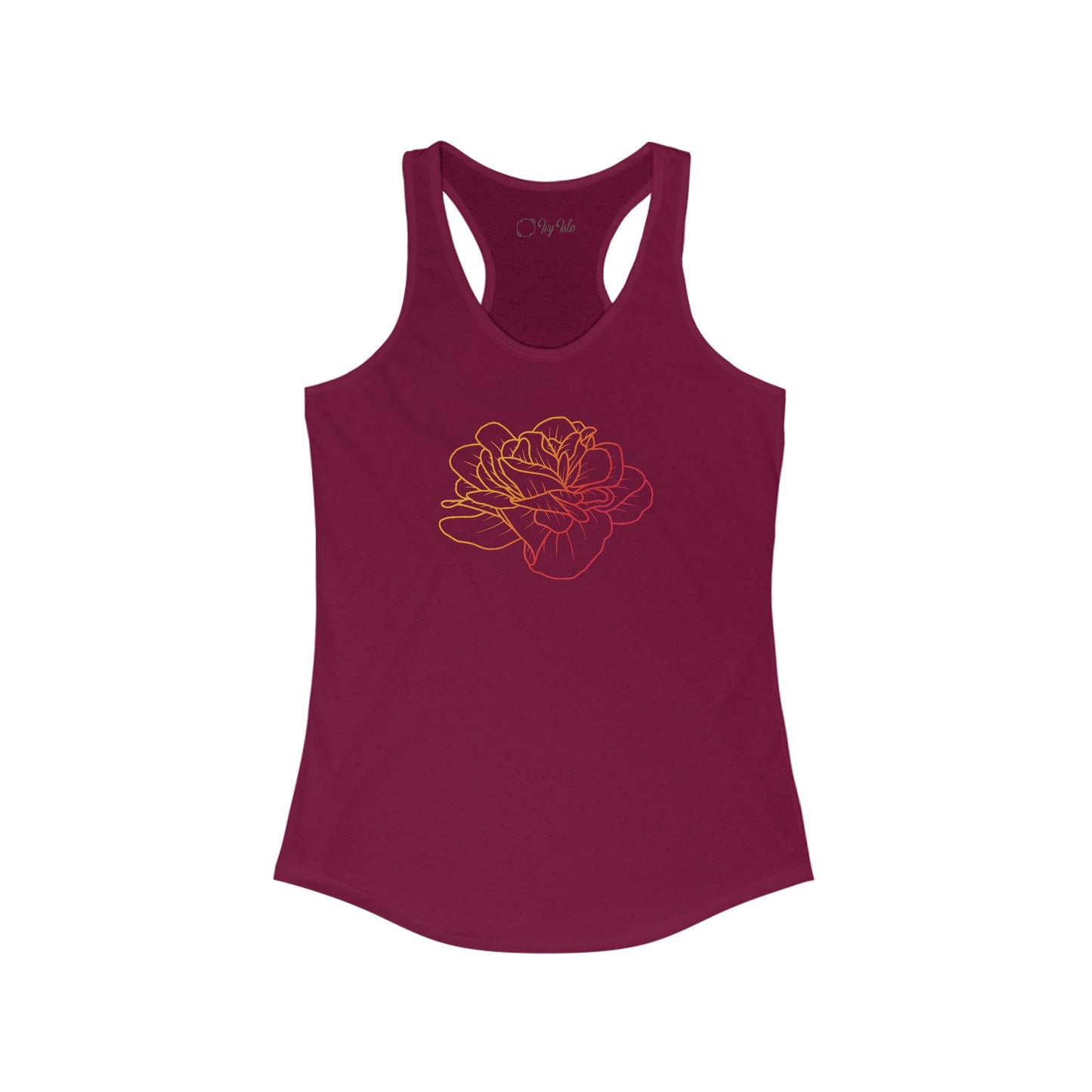 Colorful Rose Outline Racerback Tank