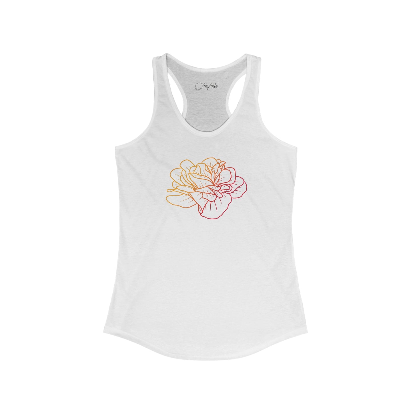 Colorful Rose Outline Racerback Tank