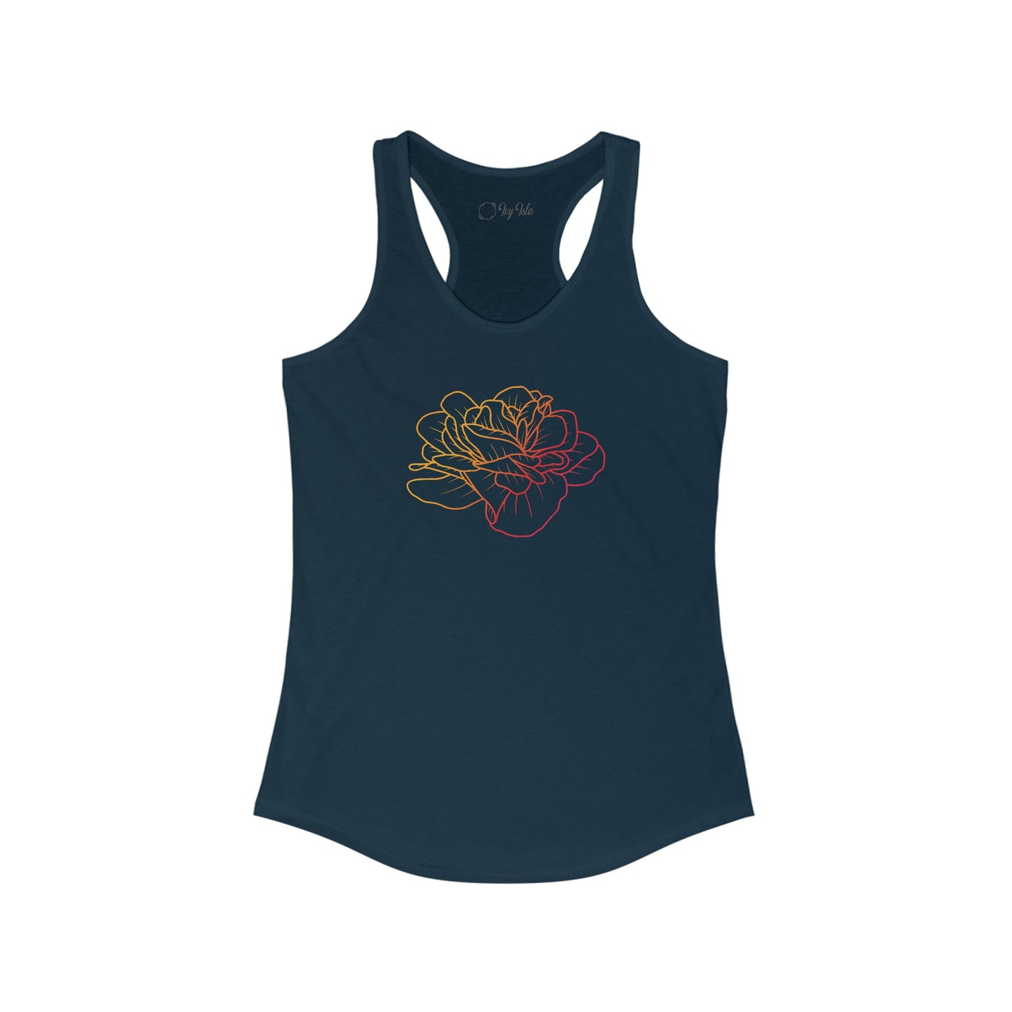 Colorful Rose Outline Racerback Tank