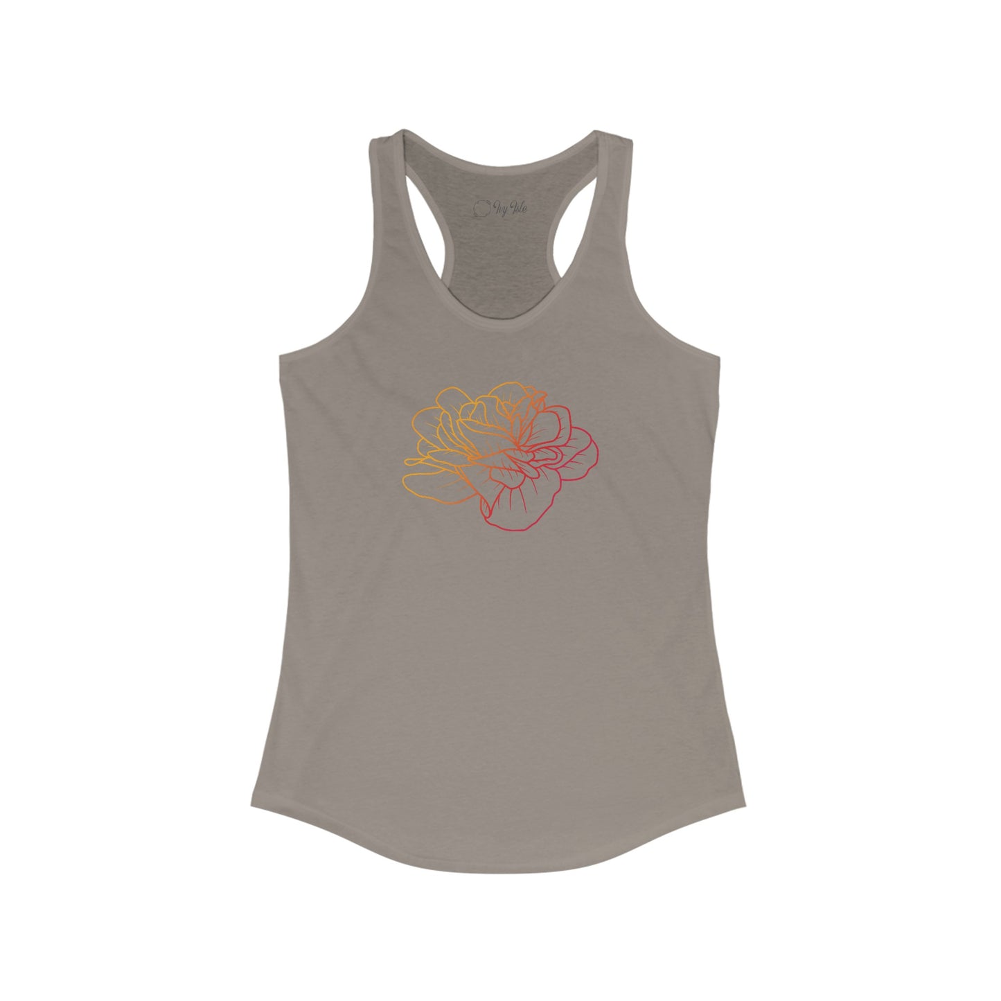 Colorful Rose Outline Racerback Tank