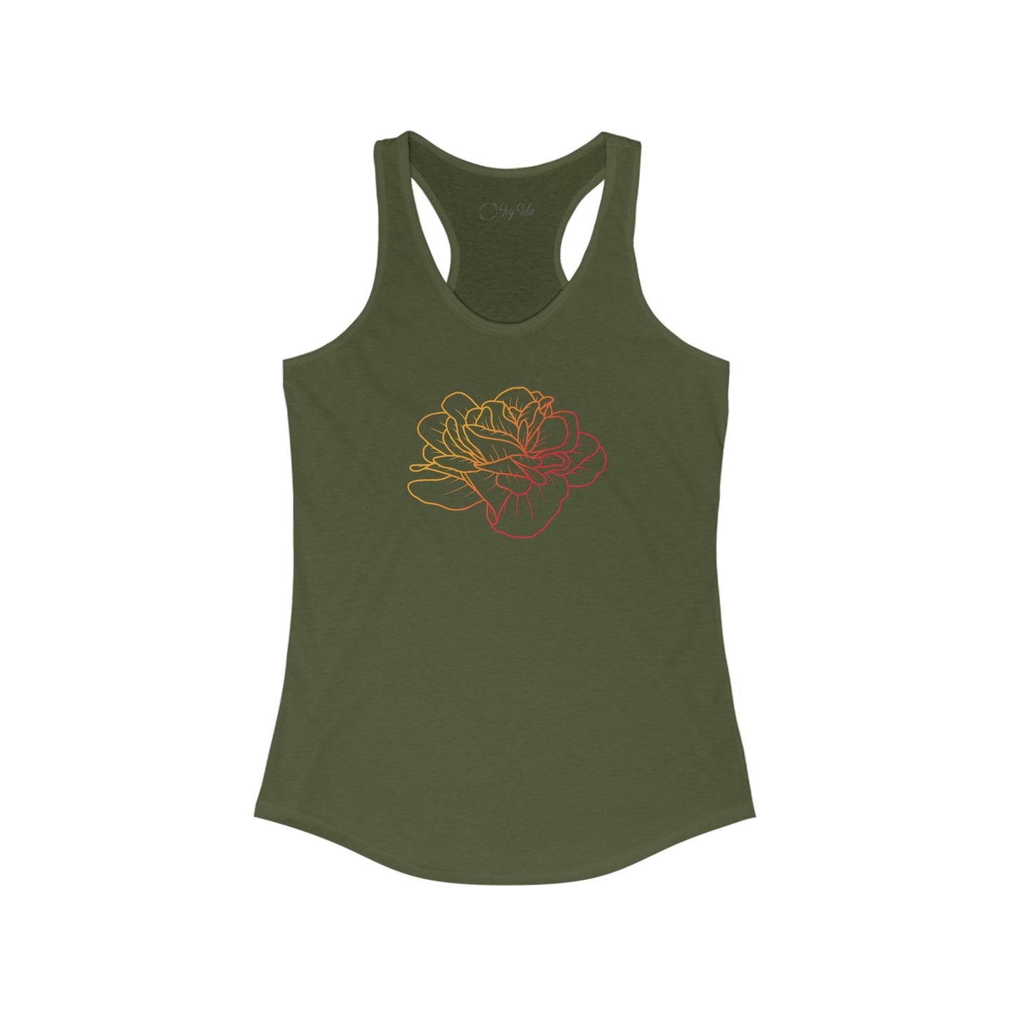 Colorful Rose Outline Racerback Tank