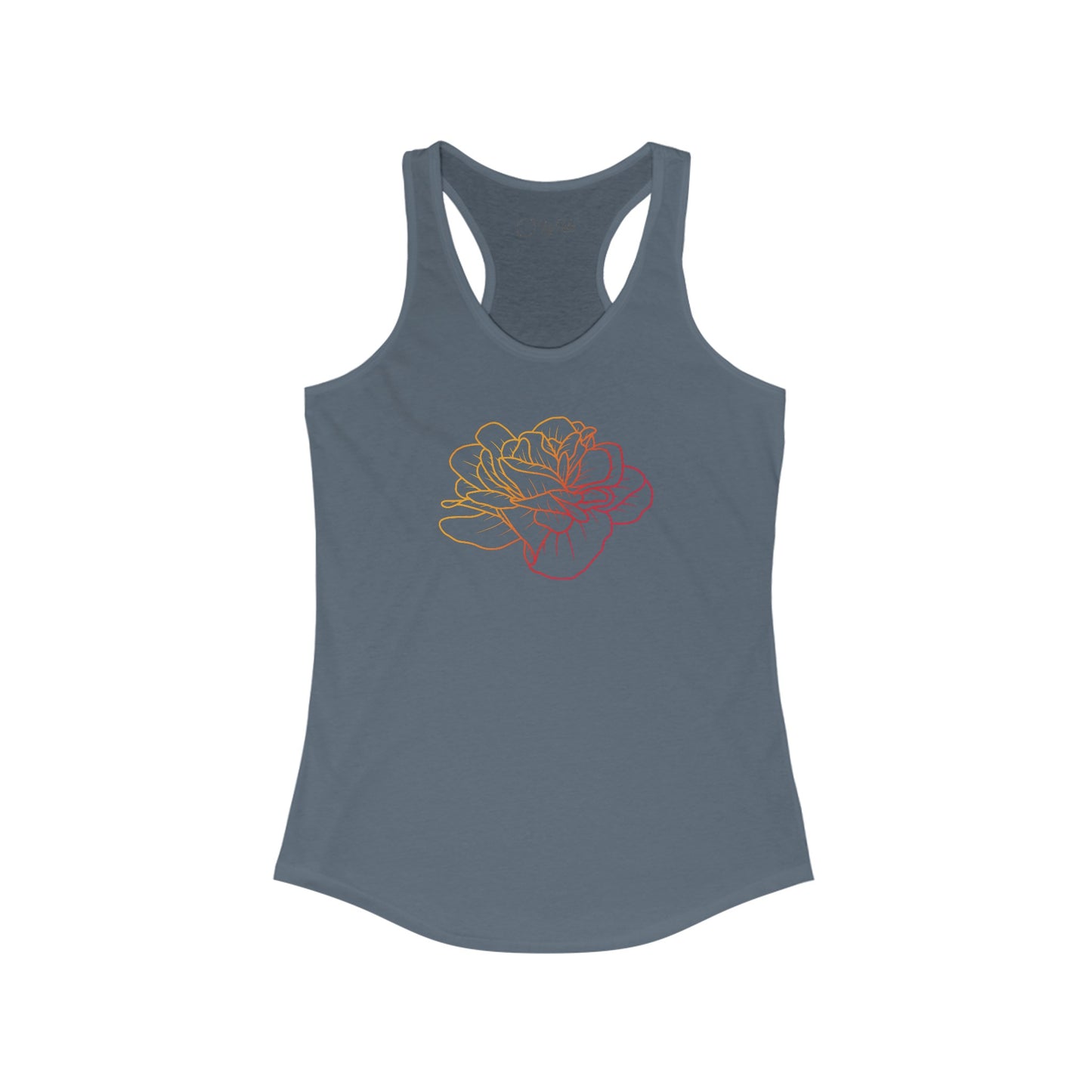 Colorful Rose Outline Racerback Tank