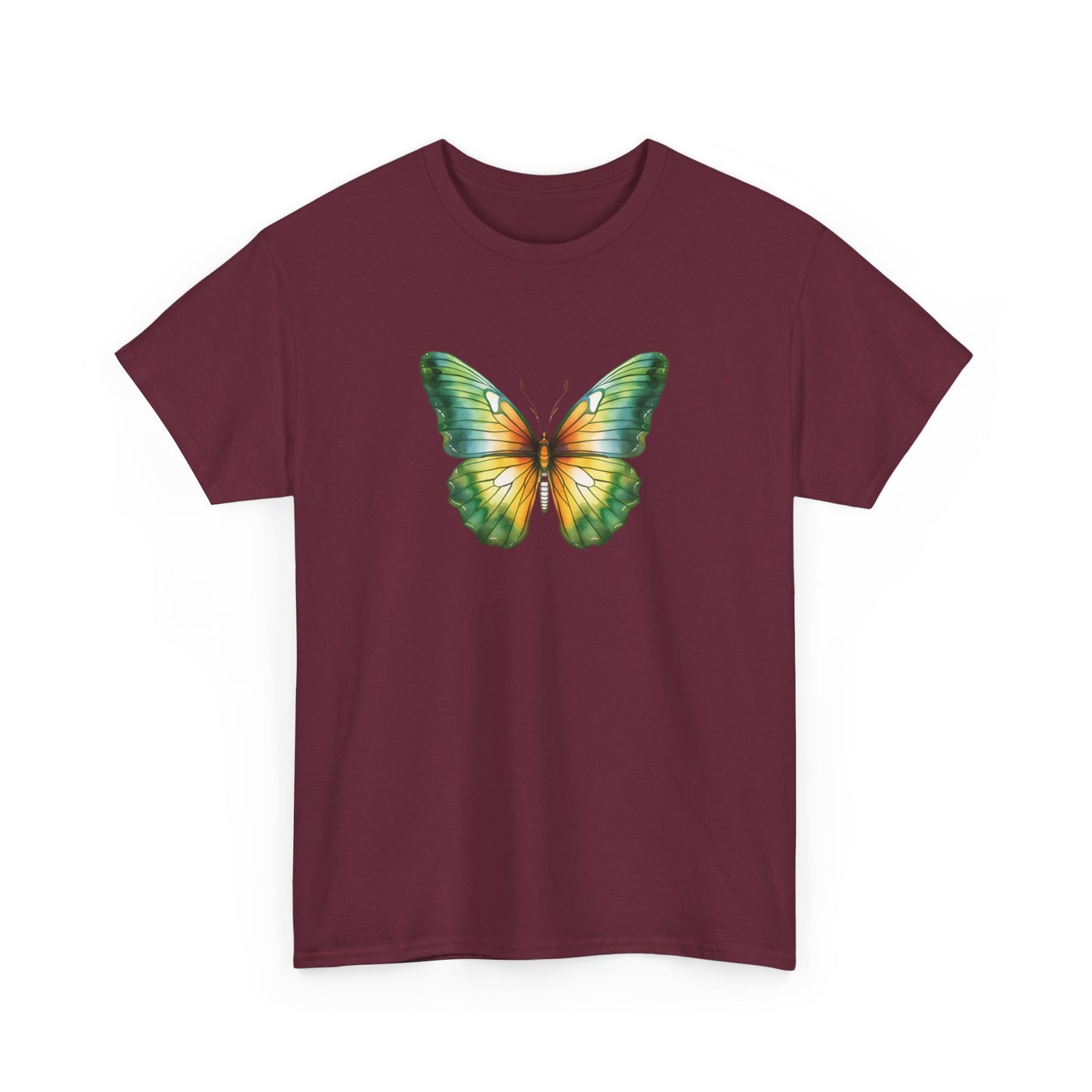 Green Watercolor Butterfly Short Sleeve Tee