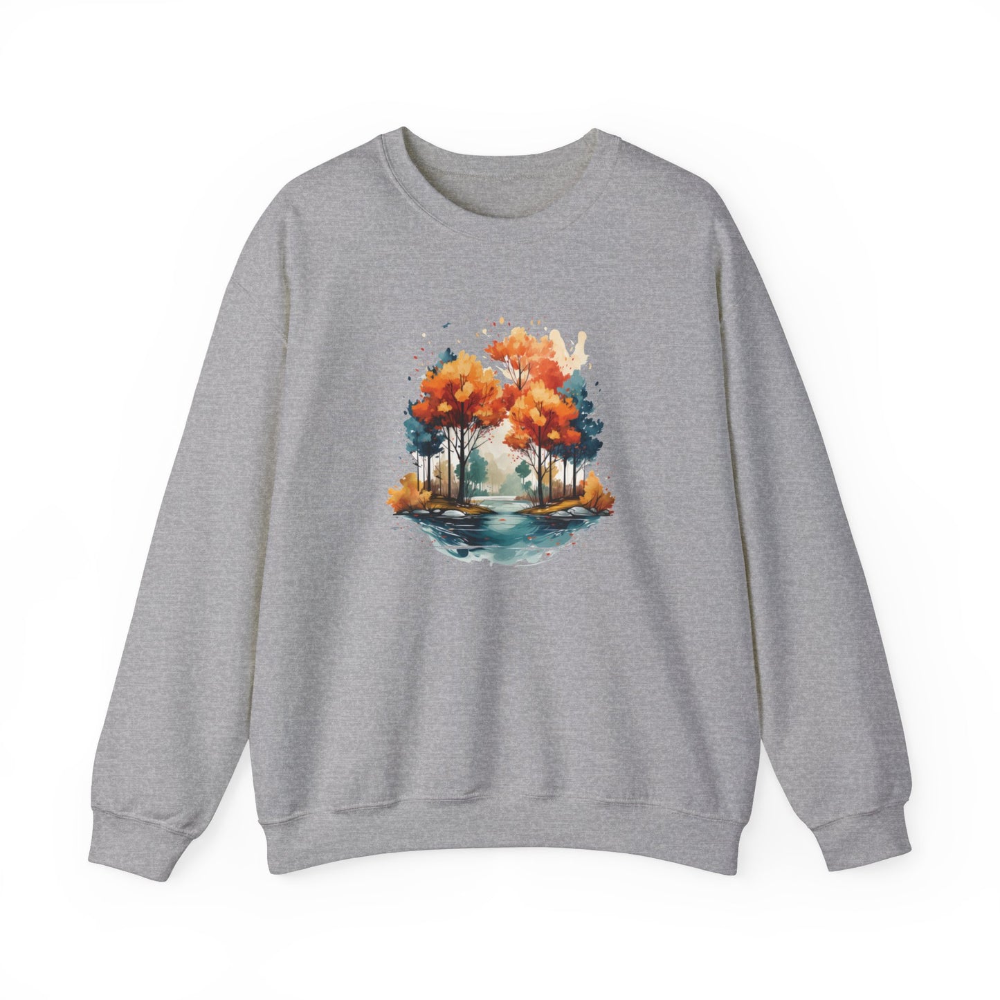 Autumn River Watercolor Sweatshirt