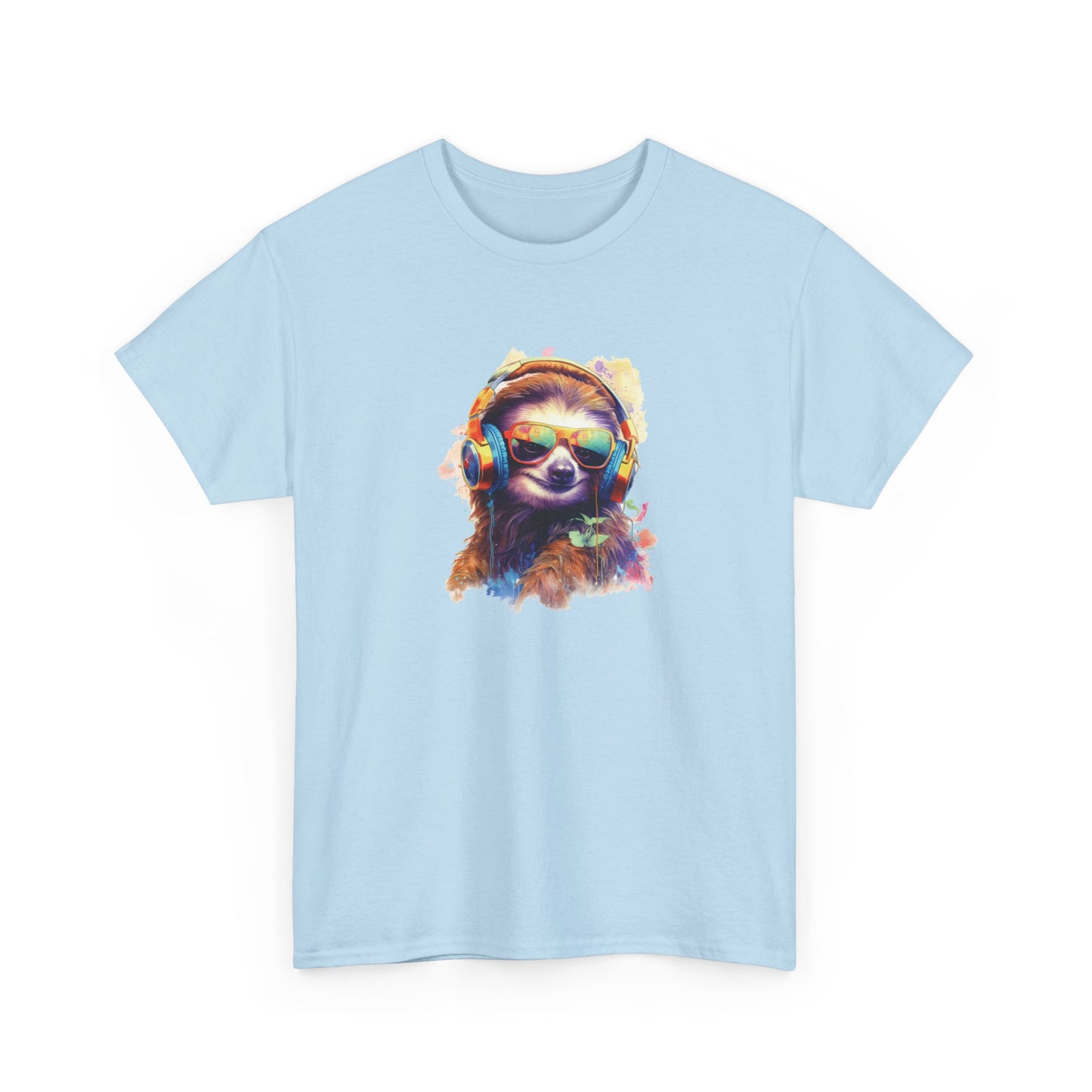 Sloth with Headphones Short Sleeve Tee