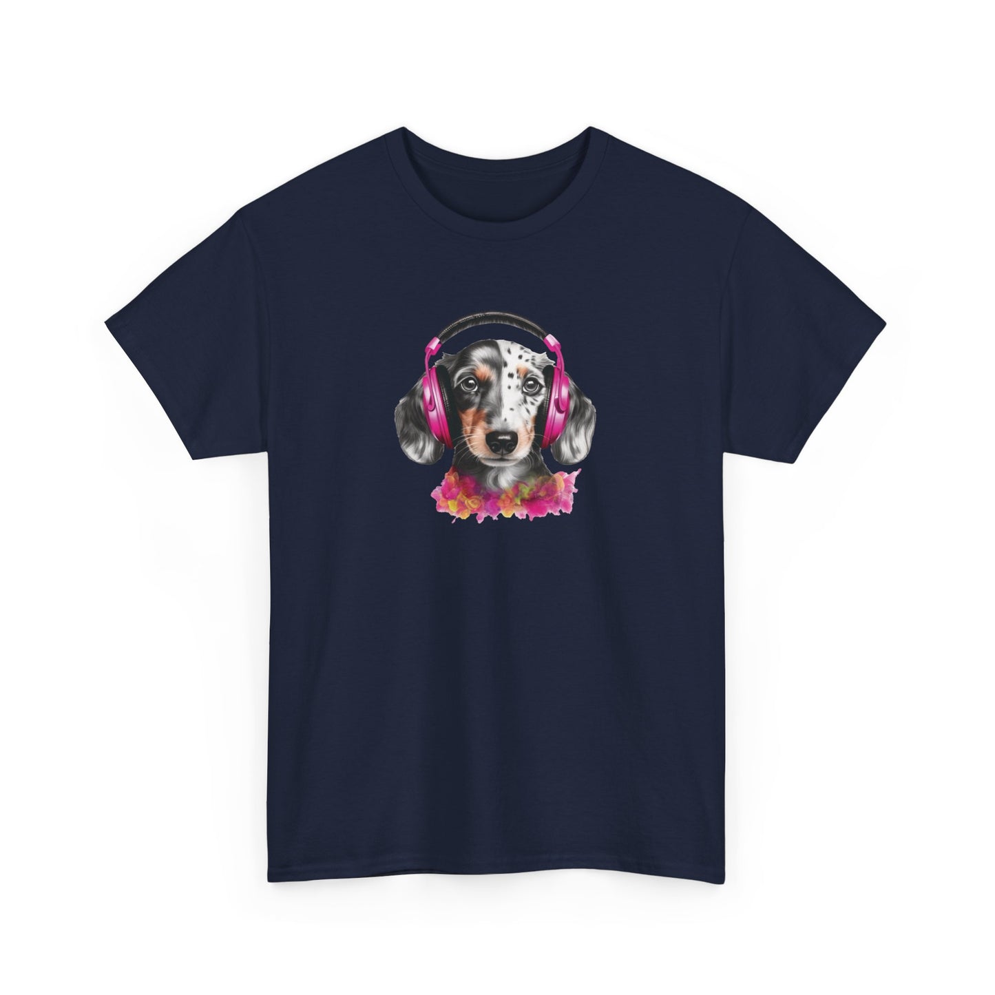 Dog with Headphones Short Sleeve Tee