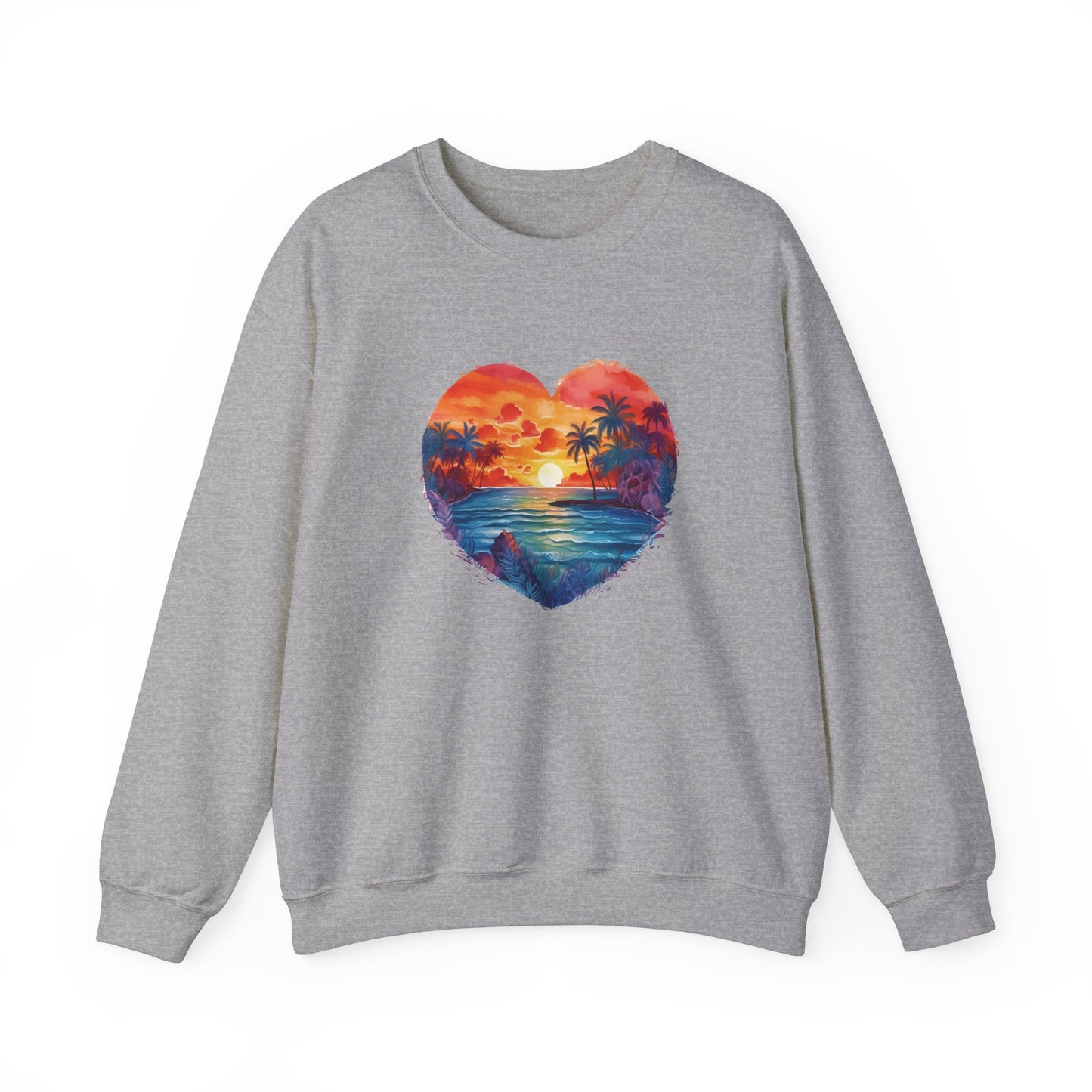 Painted Beach Sunset Heart Sweatshirt