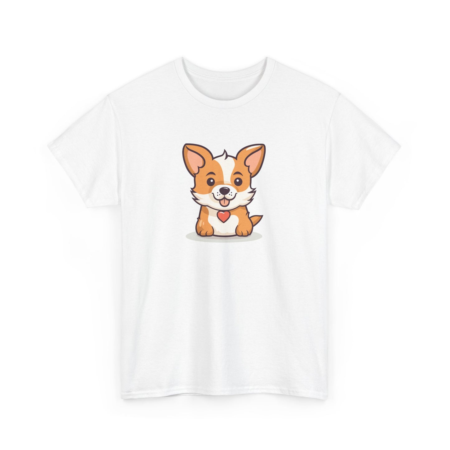 Cute Dog with Heart Short Sleeve Tee