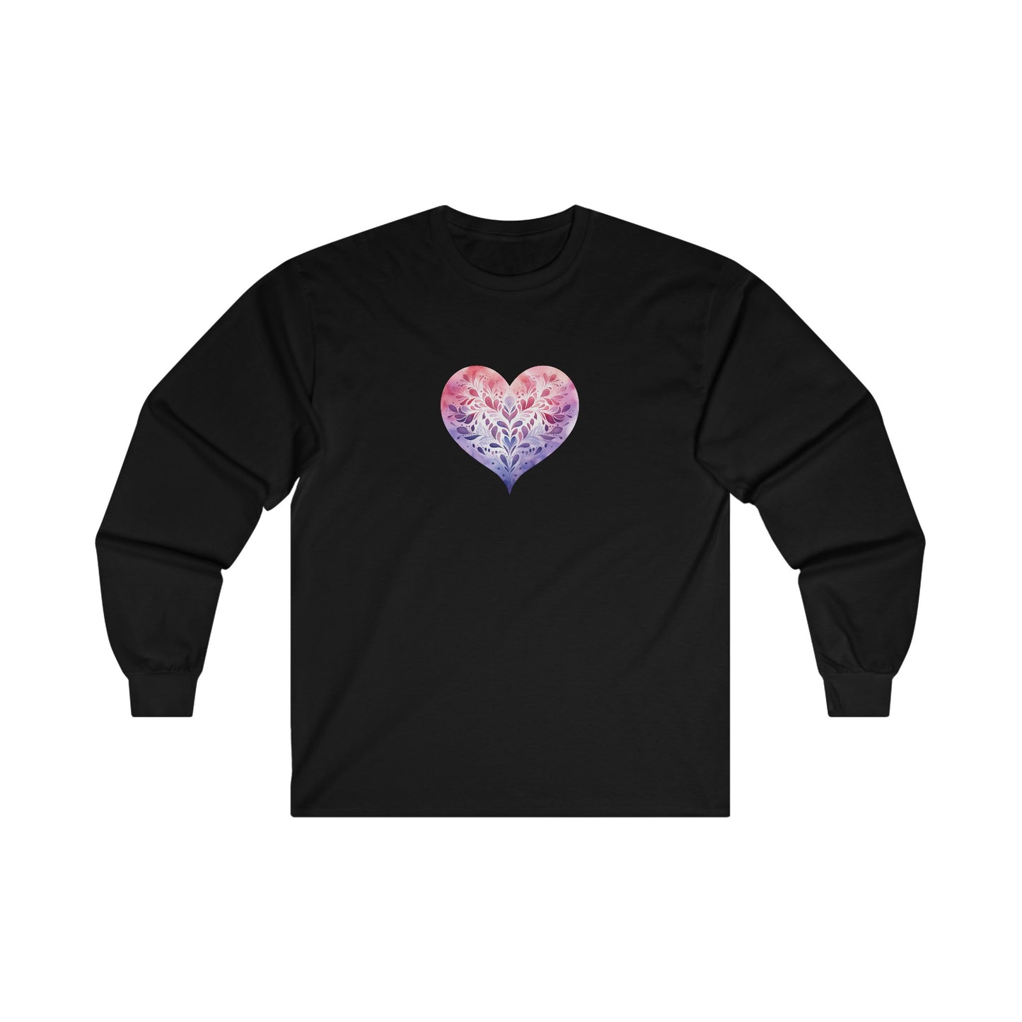 Watercolor Heart Long Sleeve Tee 005