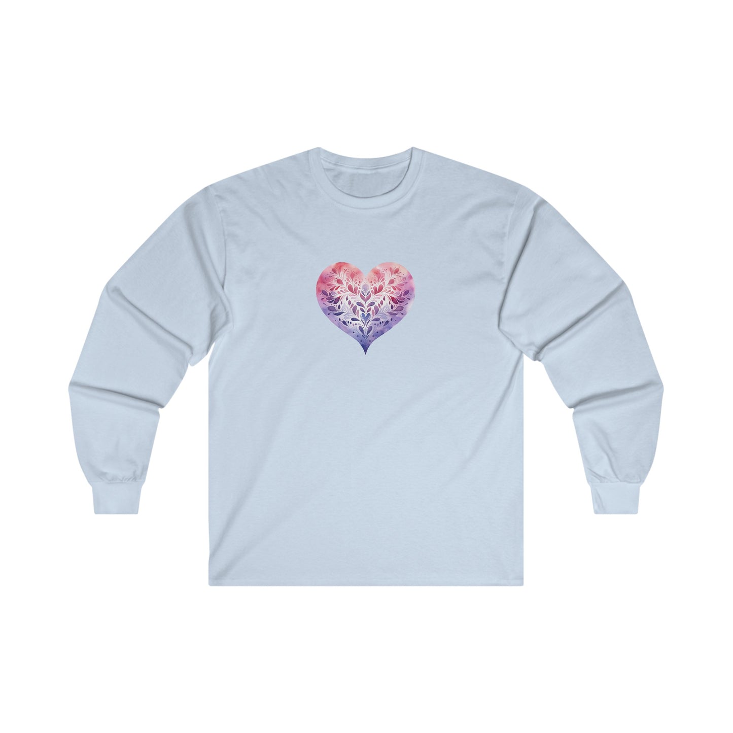 Watercolor Heart Long Sleeve Tee 005