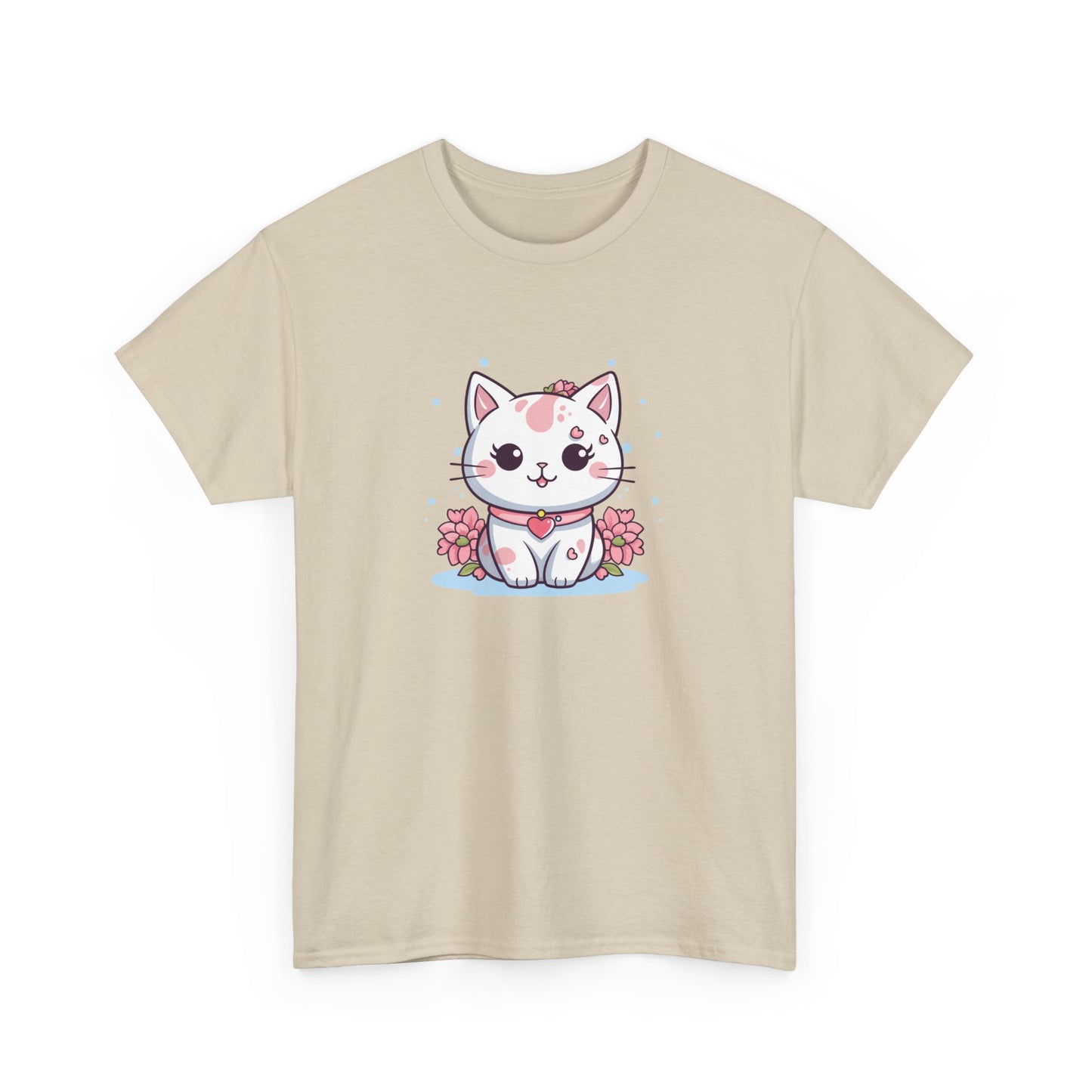 Cute Pink Cat Short Sleeve Tee