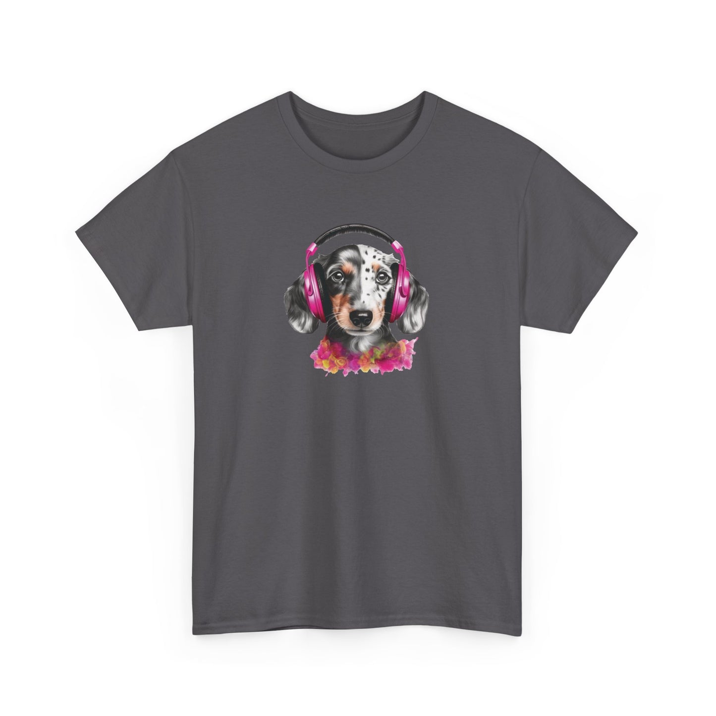 Dog with Headphones Short Sleeve Tee