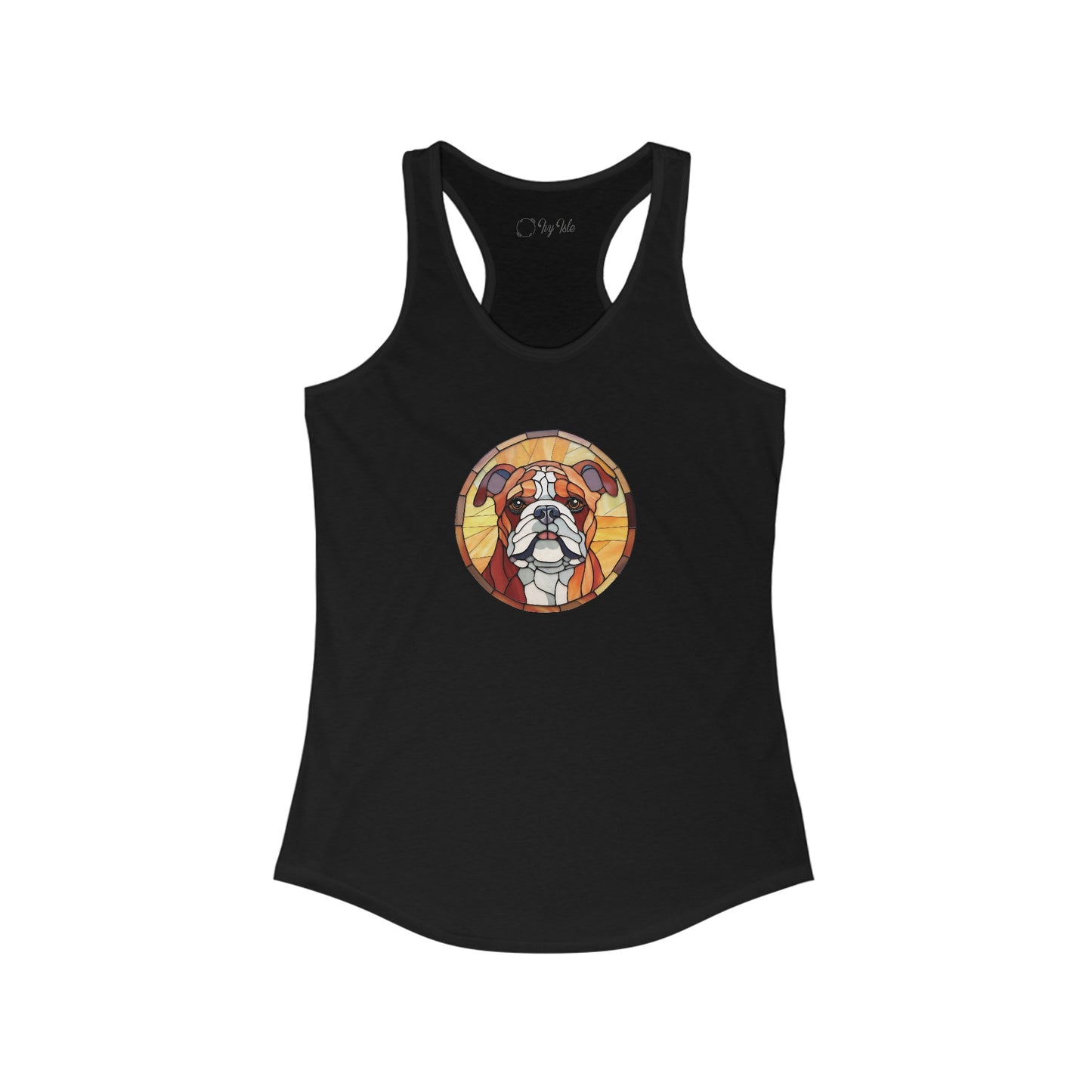 Stained Glass Bulldog Racerback Tank