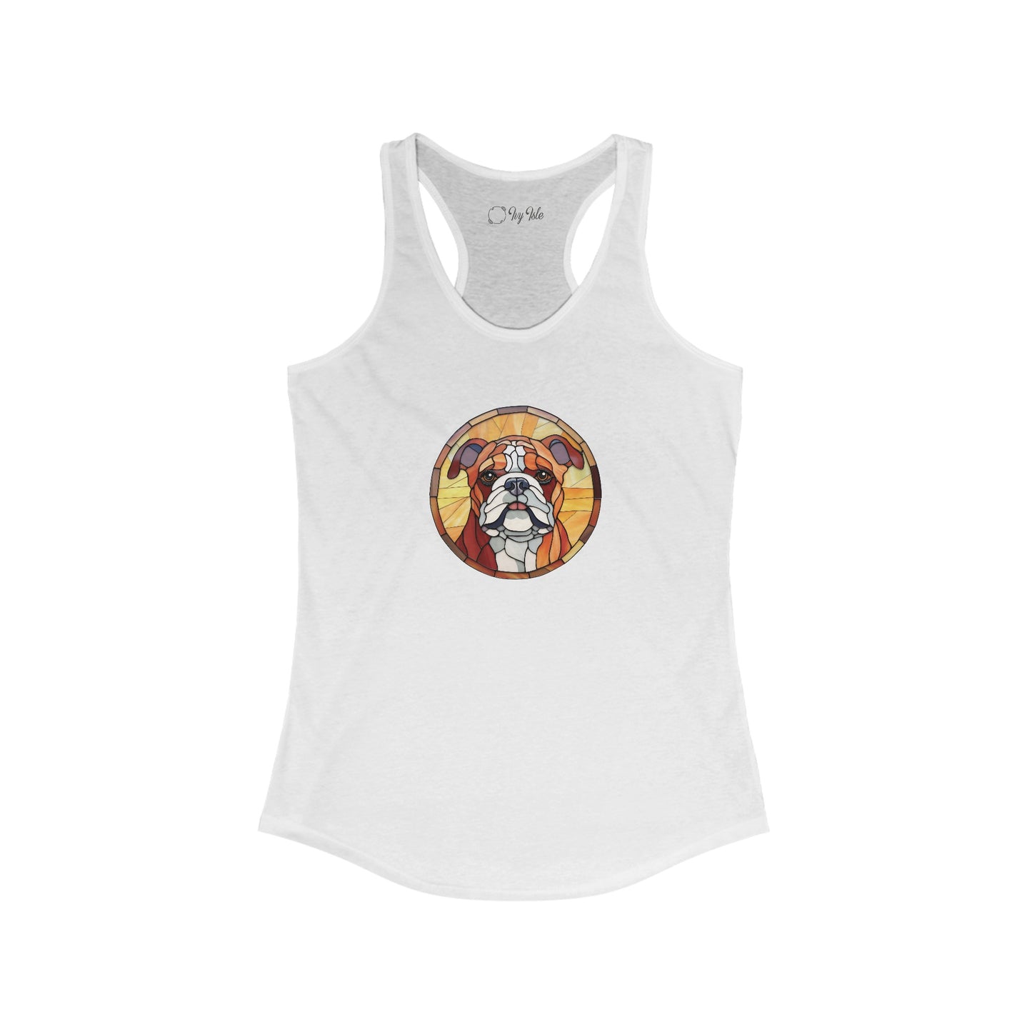 Stained Glass Bulldog Racerback Tank
