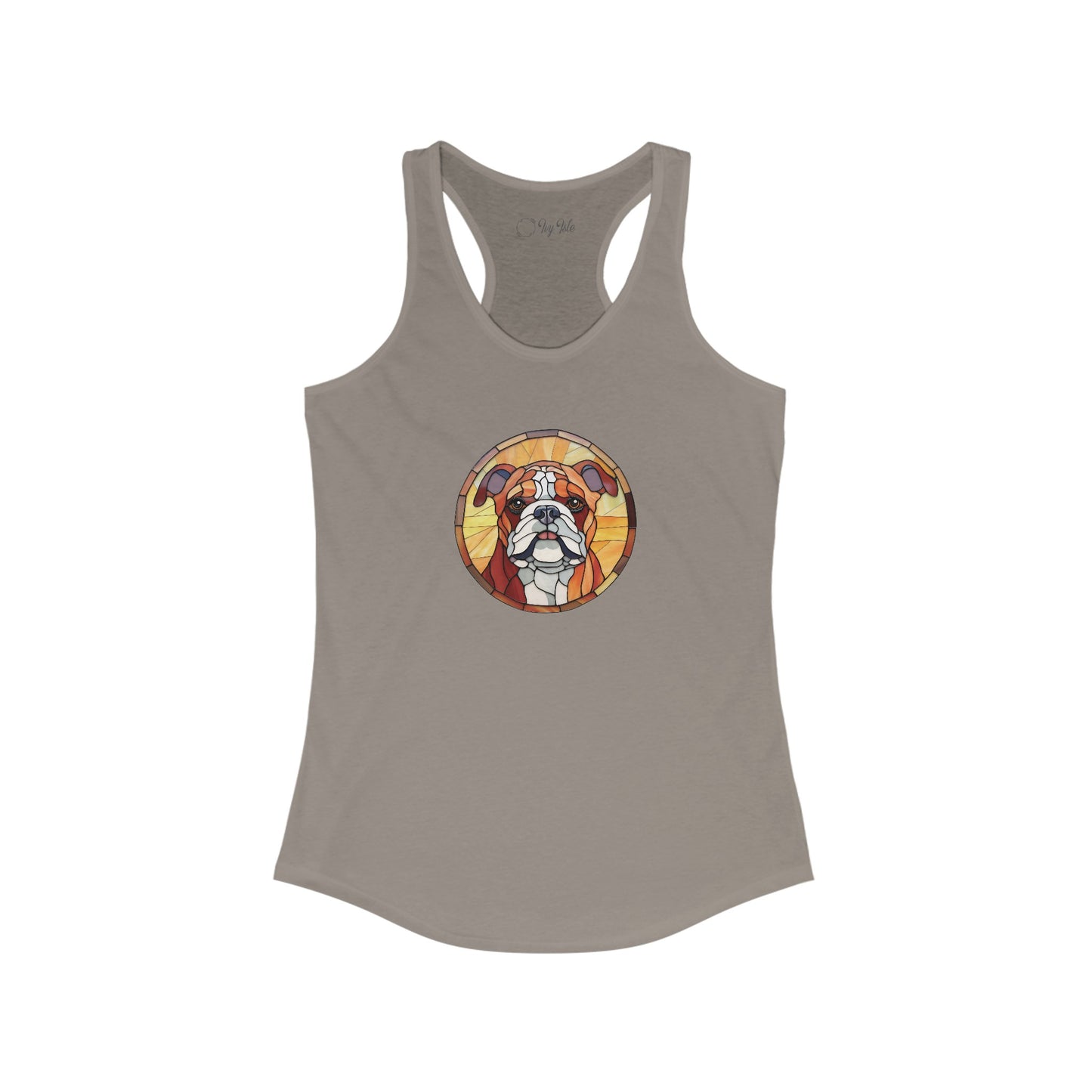 Stained Glass Bulldog Racerback Tank