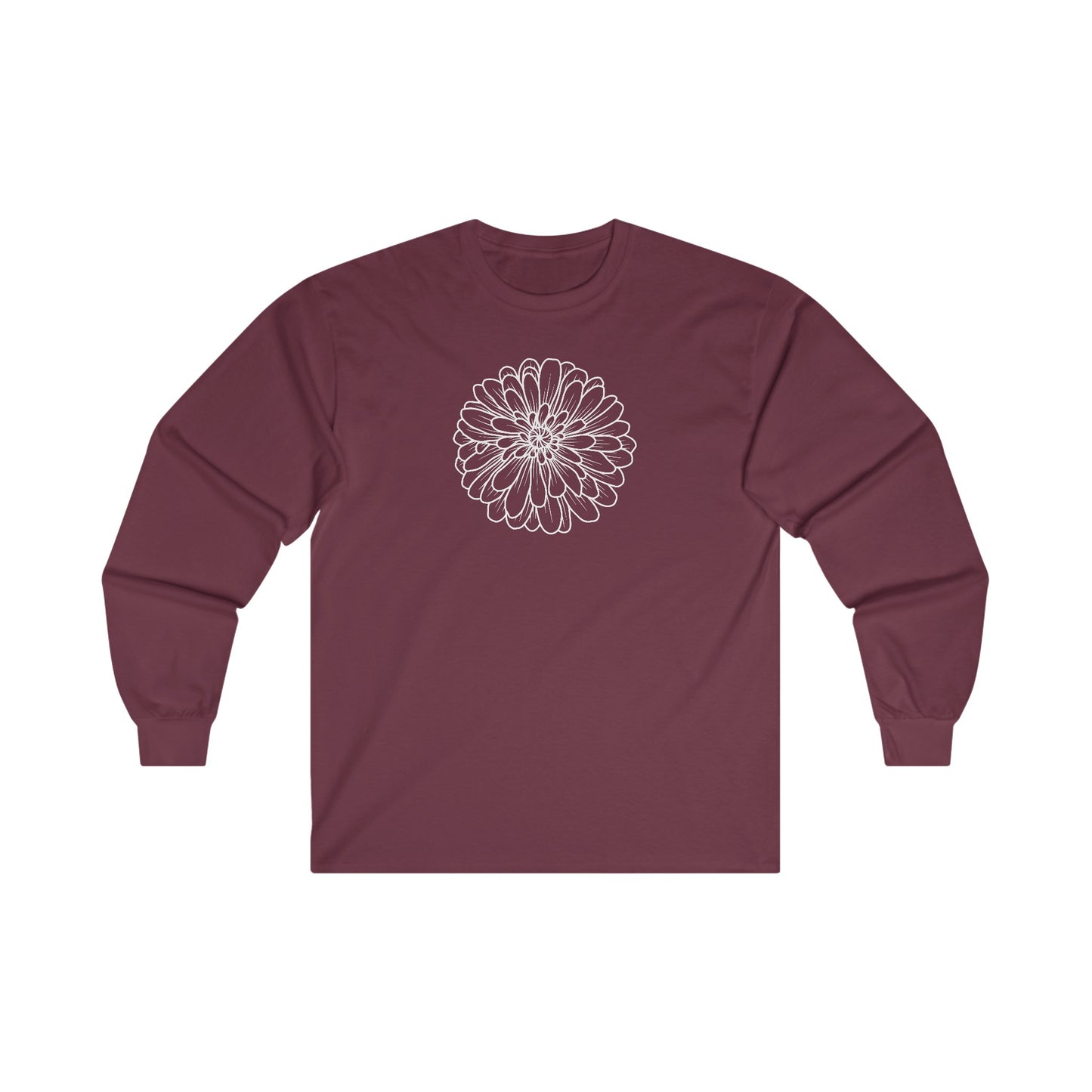Flower Outline Long Sleeve Tee