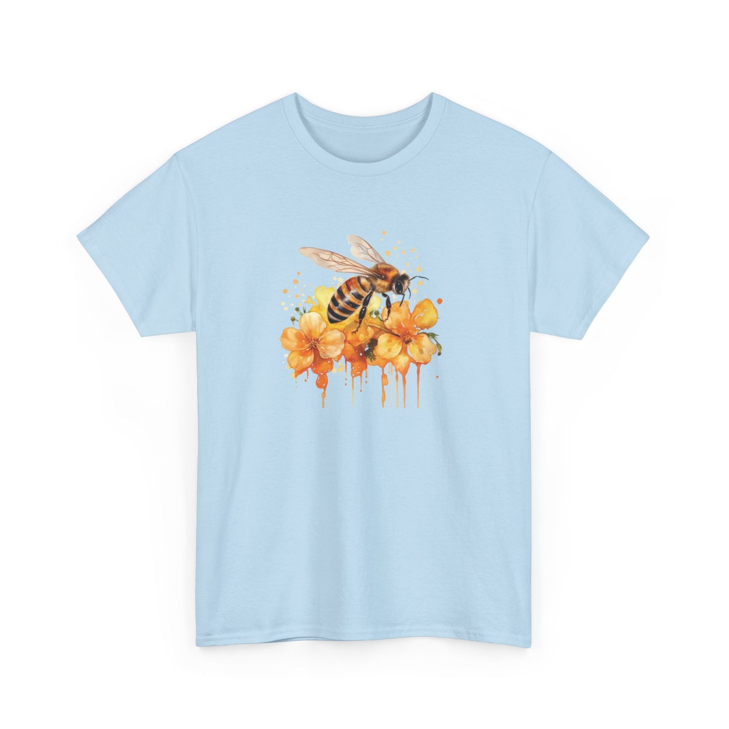Watercolor Bee and Flowers Short Sleeve Tee