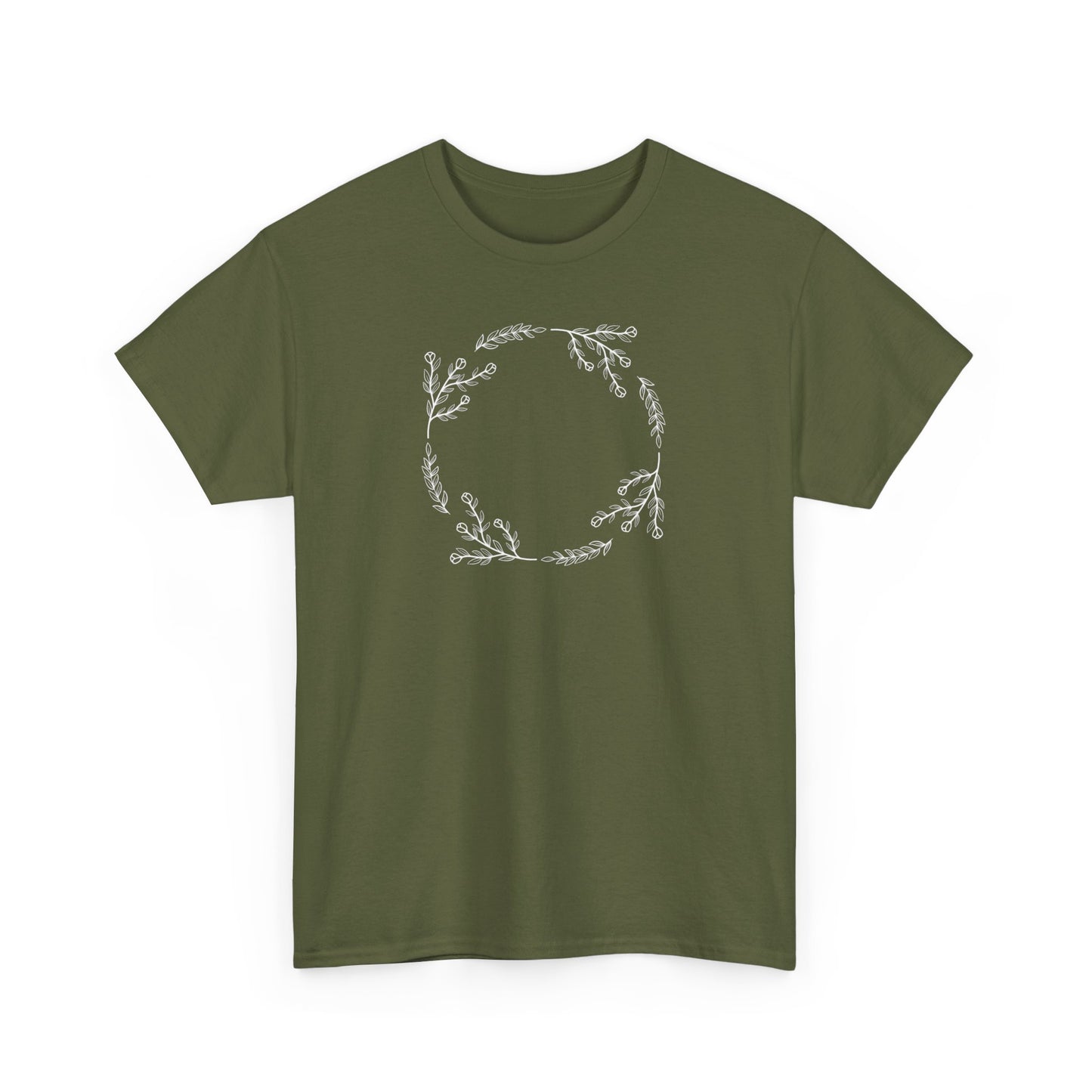 Flower and Leaf Circle Short Sleeve Tee