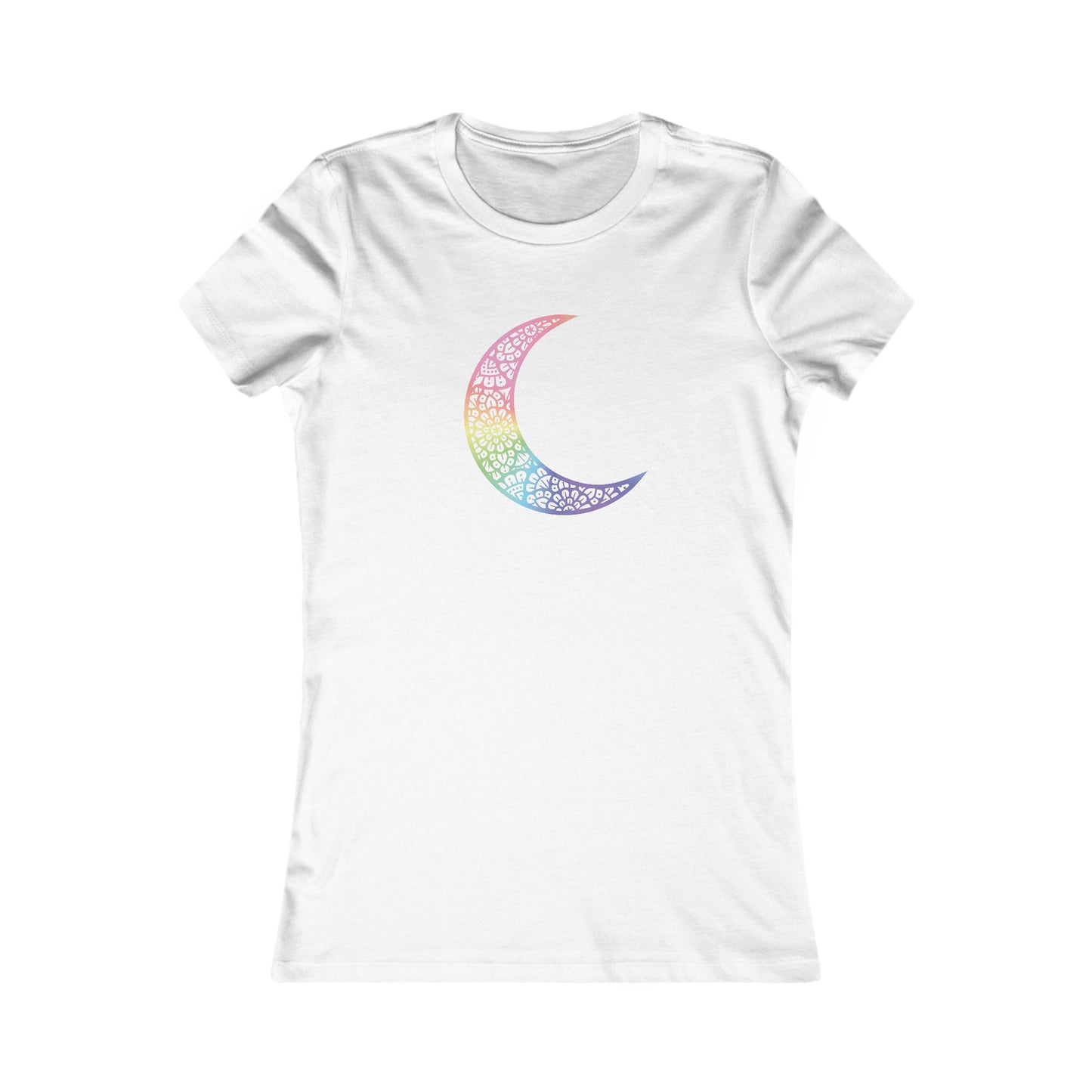 Colorful Mandala Moon Fitted Tee