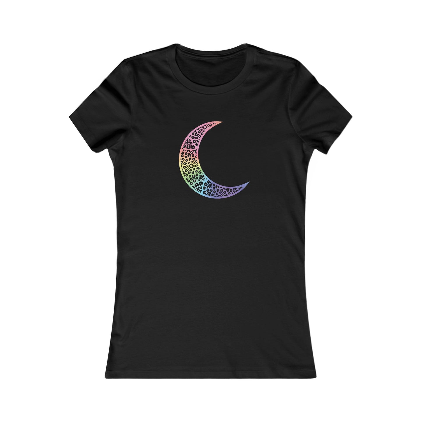 Colorful Mandala Moon Fitted Tee