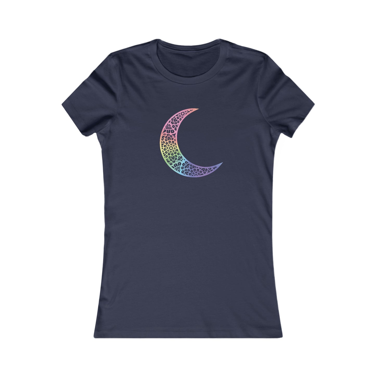 Colorful Mandala Moon Fitted Tee