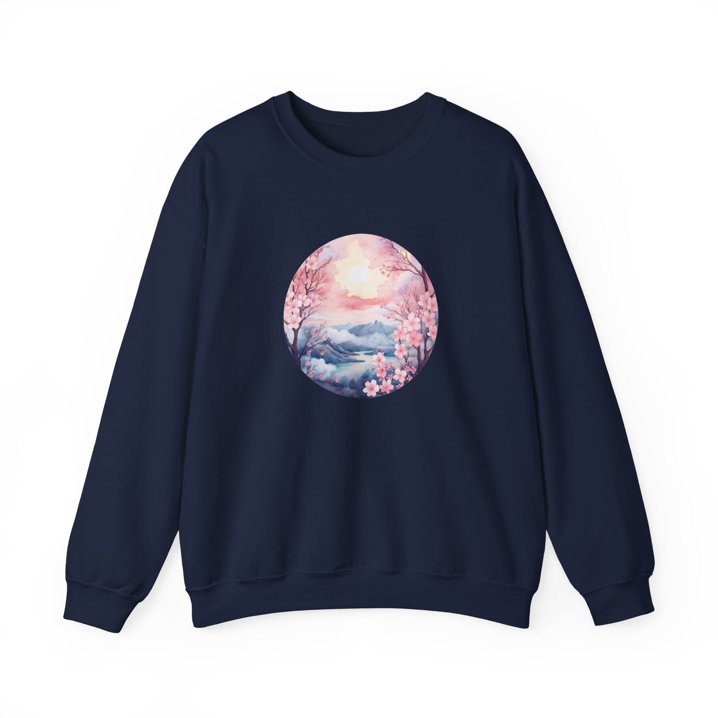 Watercolor Cherry Blossom Landscape Sweatshirt