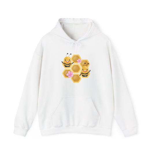 Cute Bee Honeycomb Hooded Sweatshirt